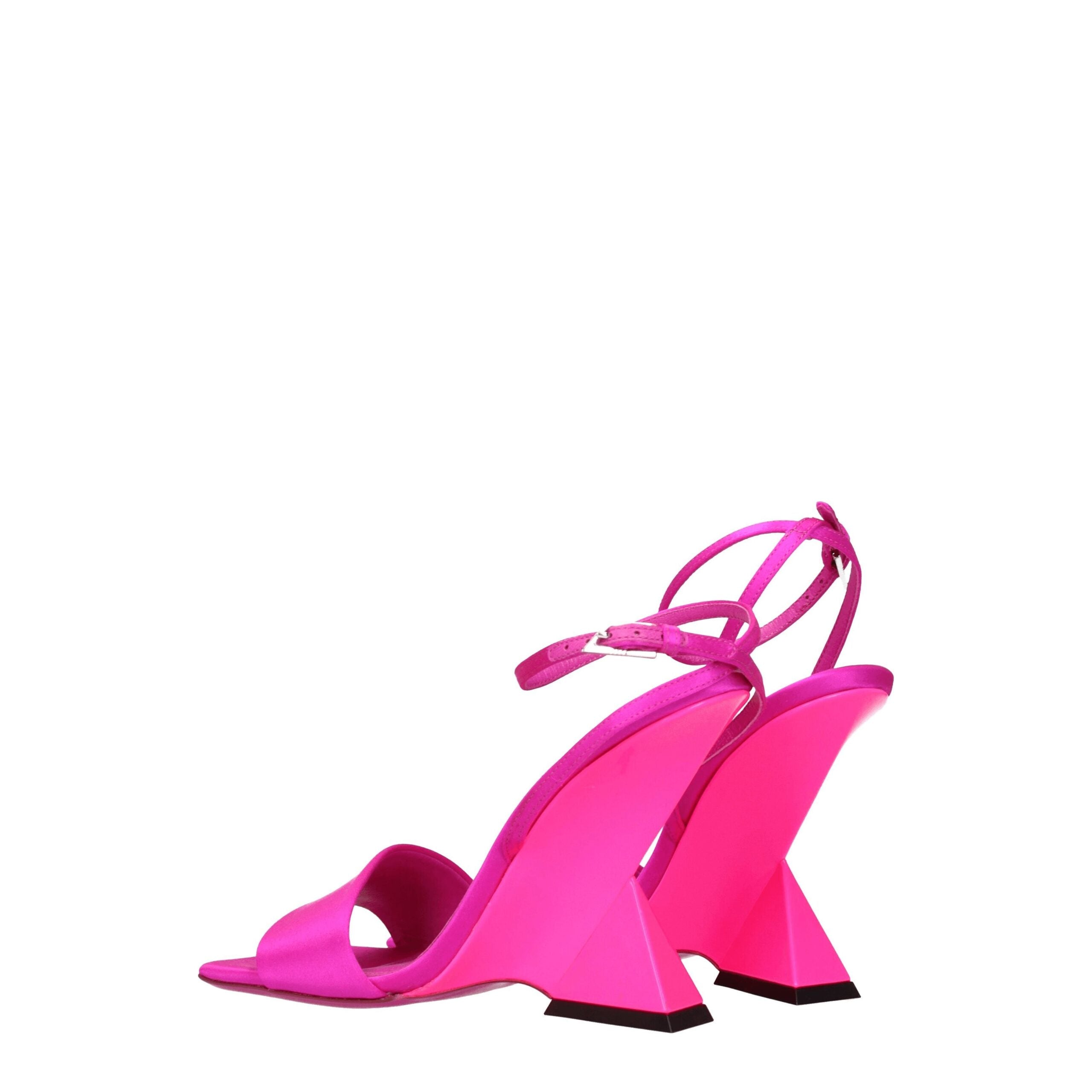 The Attico Pink Satin Platforms