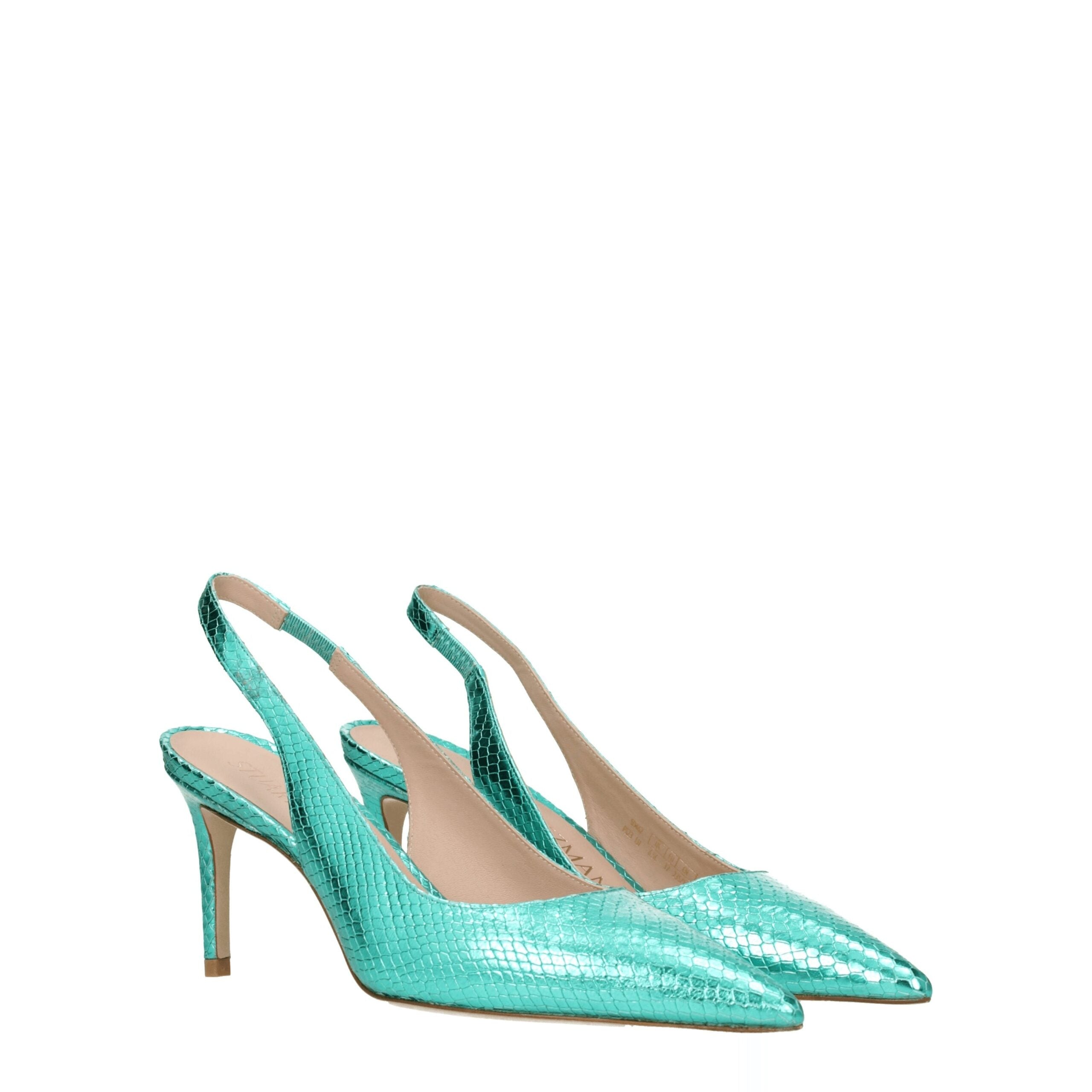 Stuart Weitzman Green Leather Pumps