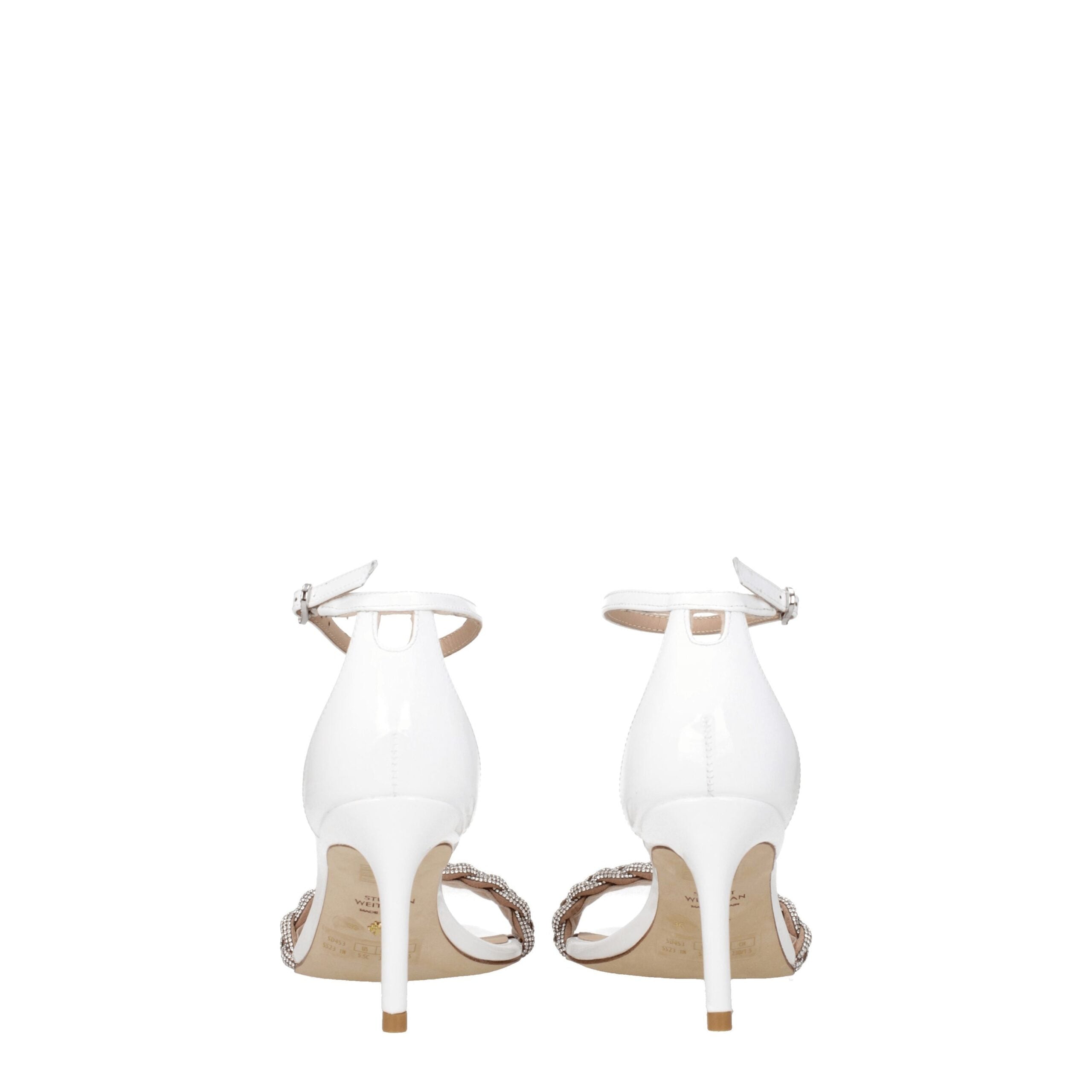 Stuart Weitzman White Leather Stiletto Heels Sandals