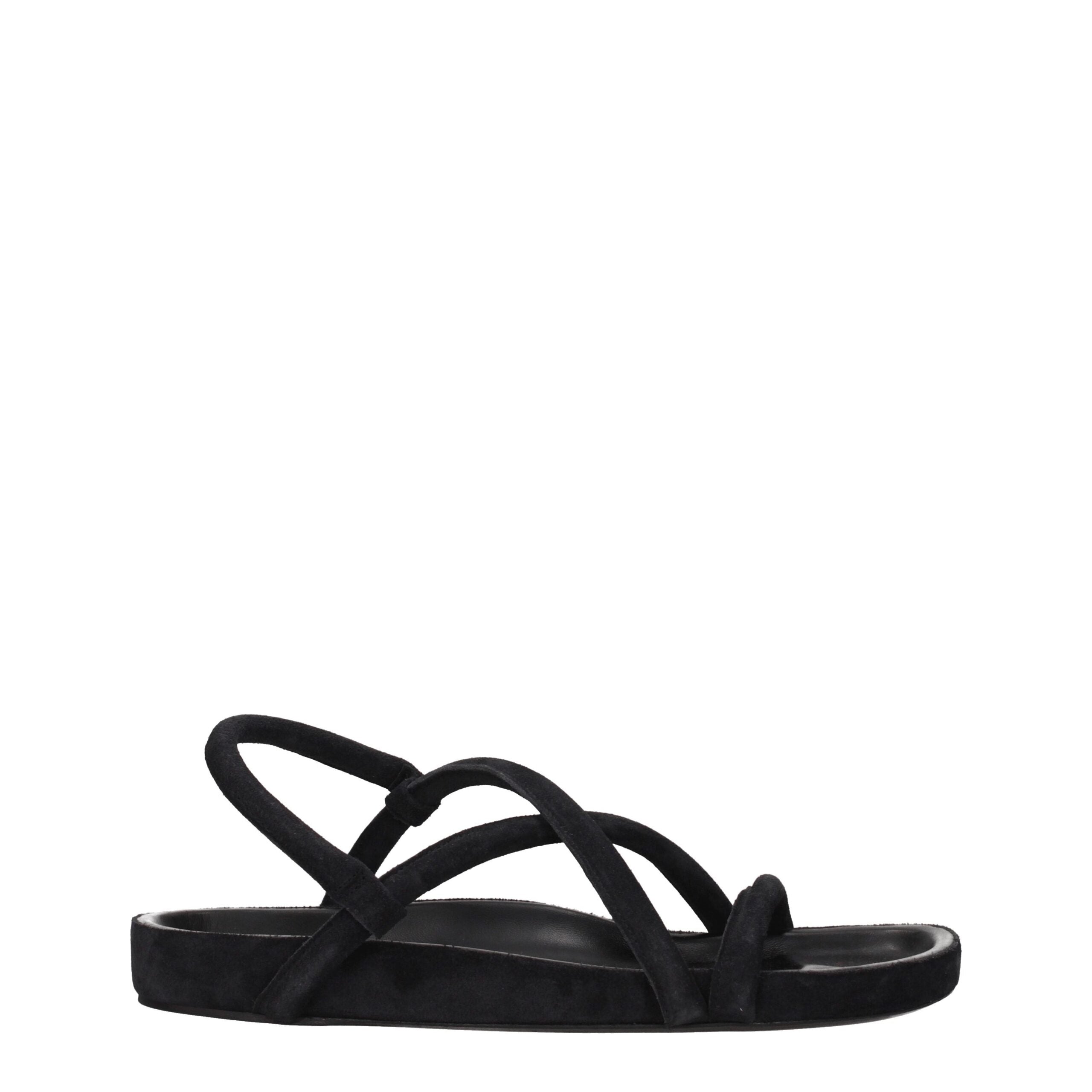 Isabel Marant Black Leather Flat Sandals