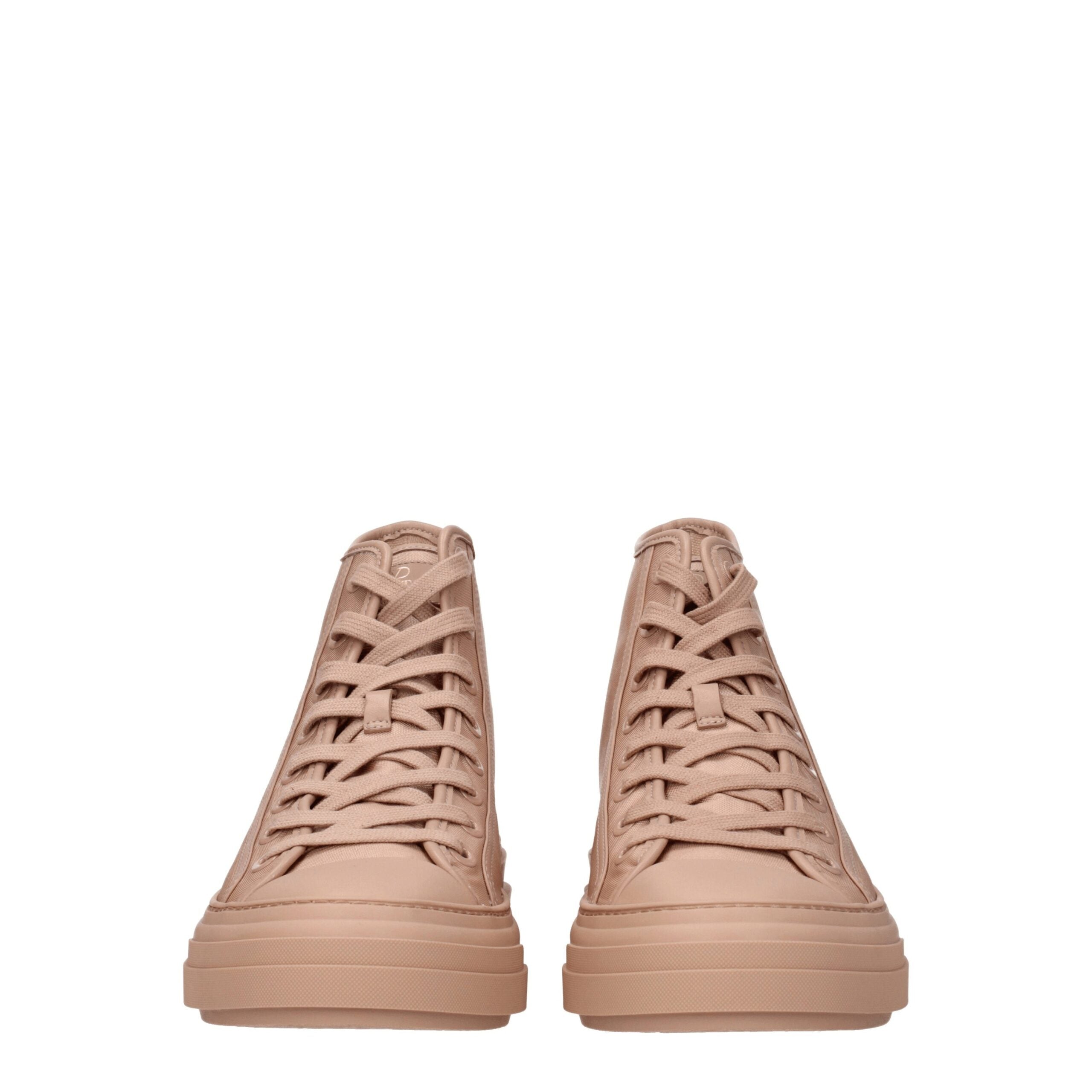 Valentino Garavani Pink Fabric High Top Sneakers