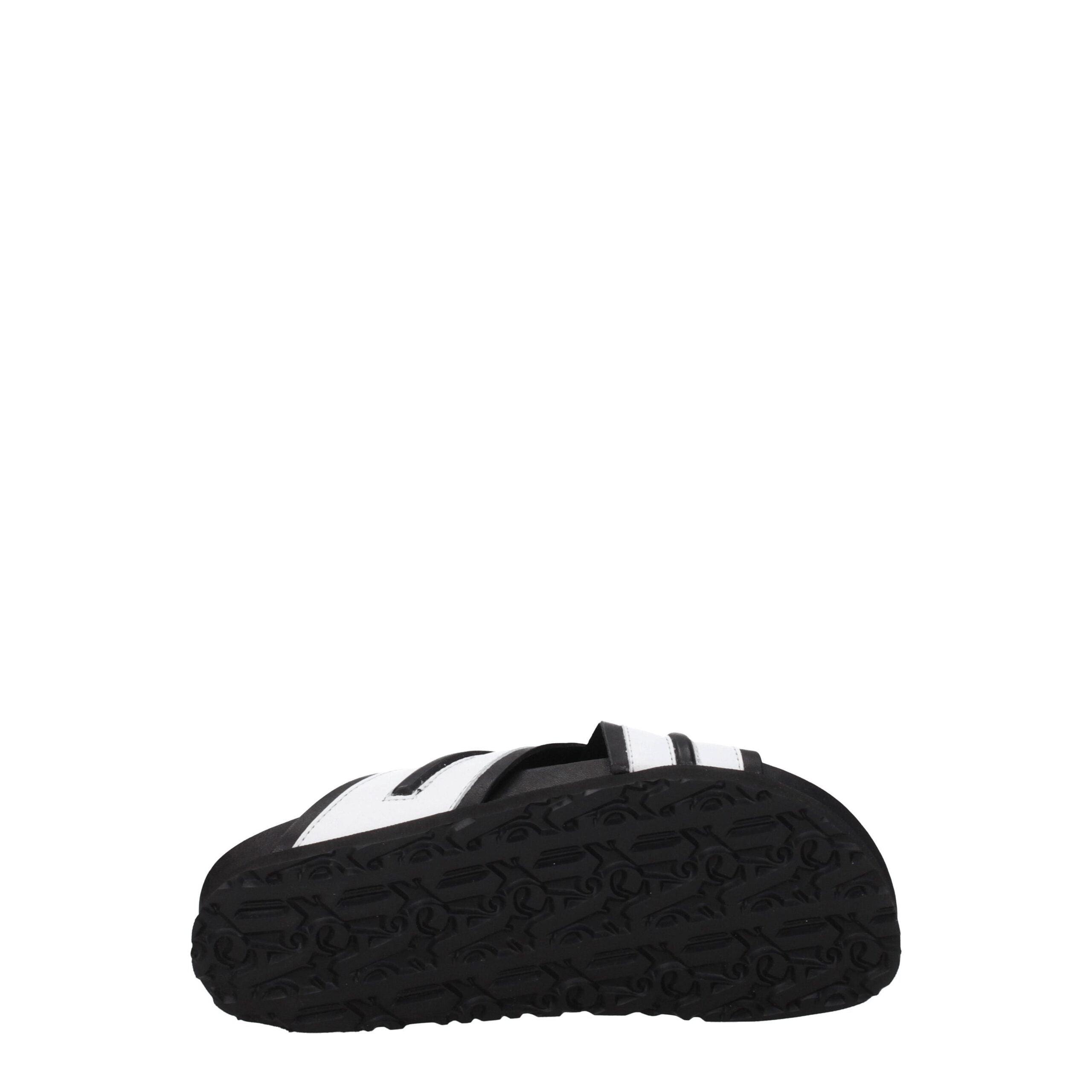 Palm Angels White Leather Slippers Sandals