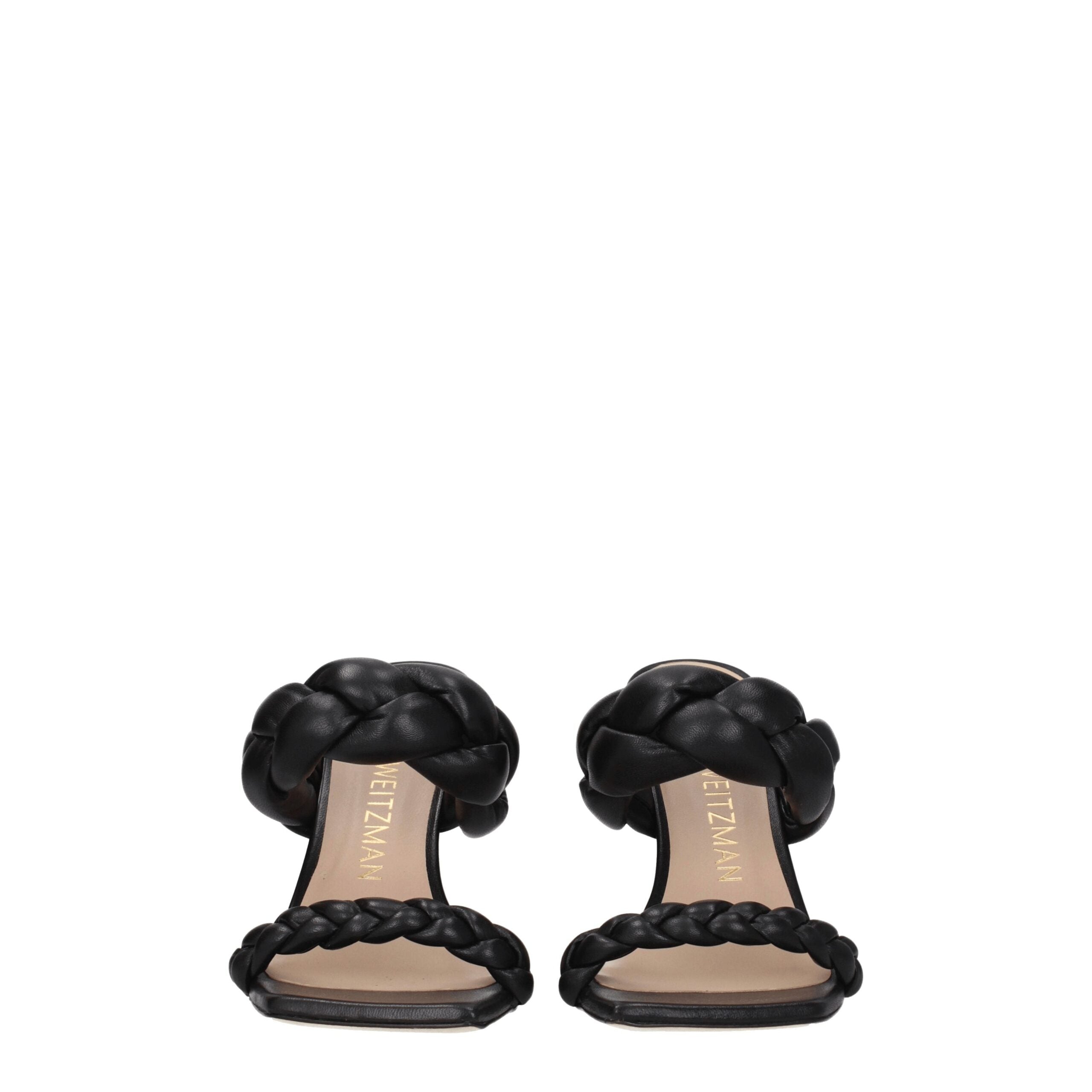 Stuart Weitzman Black Leather Stiletto Heels Sandals