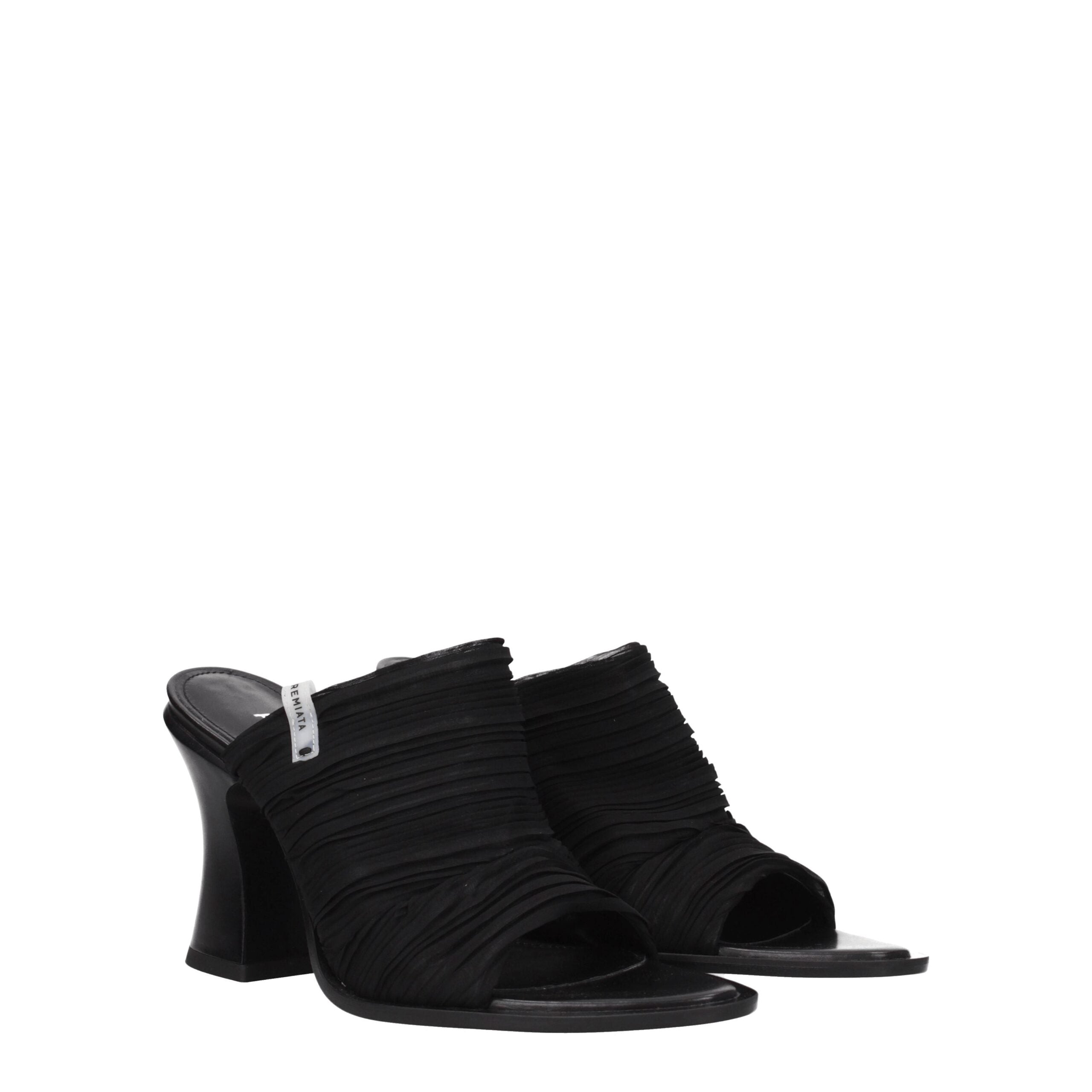 Premiata Black Fabric Platform Sandals