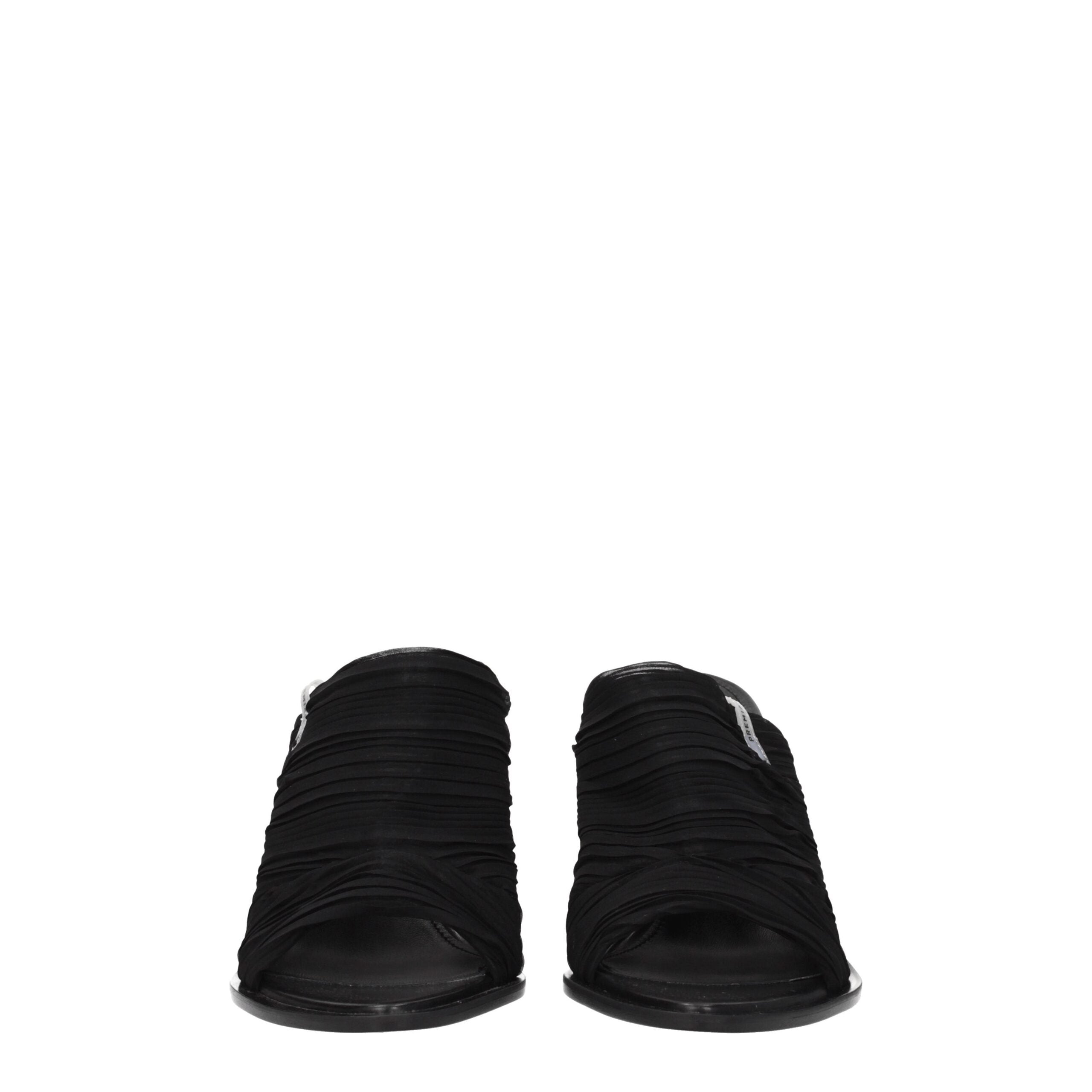 Premiata Black Fabric Platform Sandals