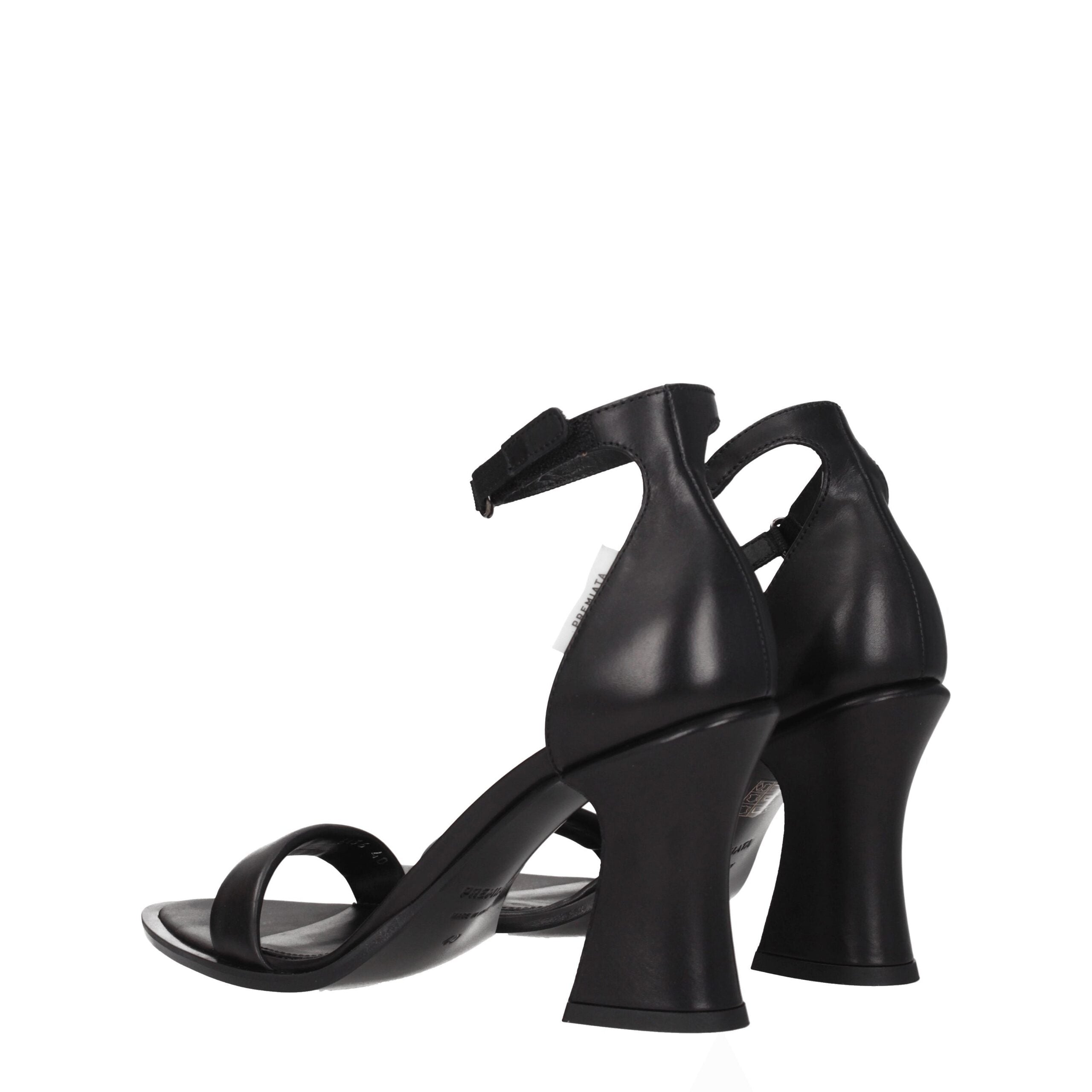 Premiata Black Leather Flat Sandals