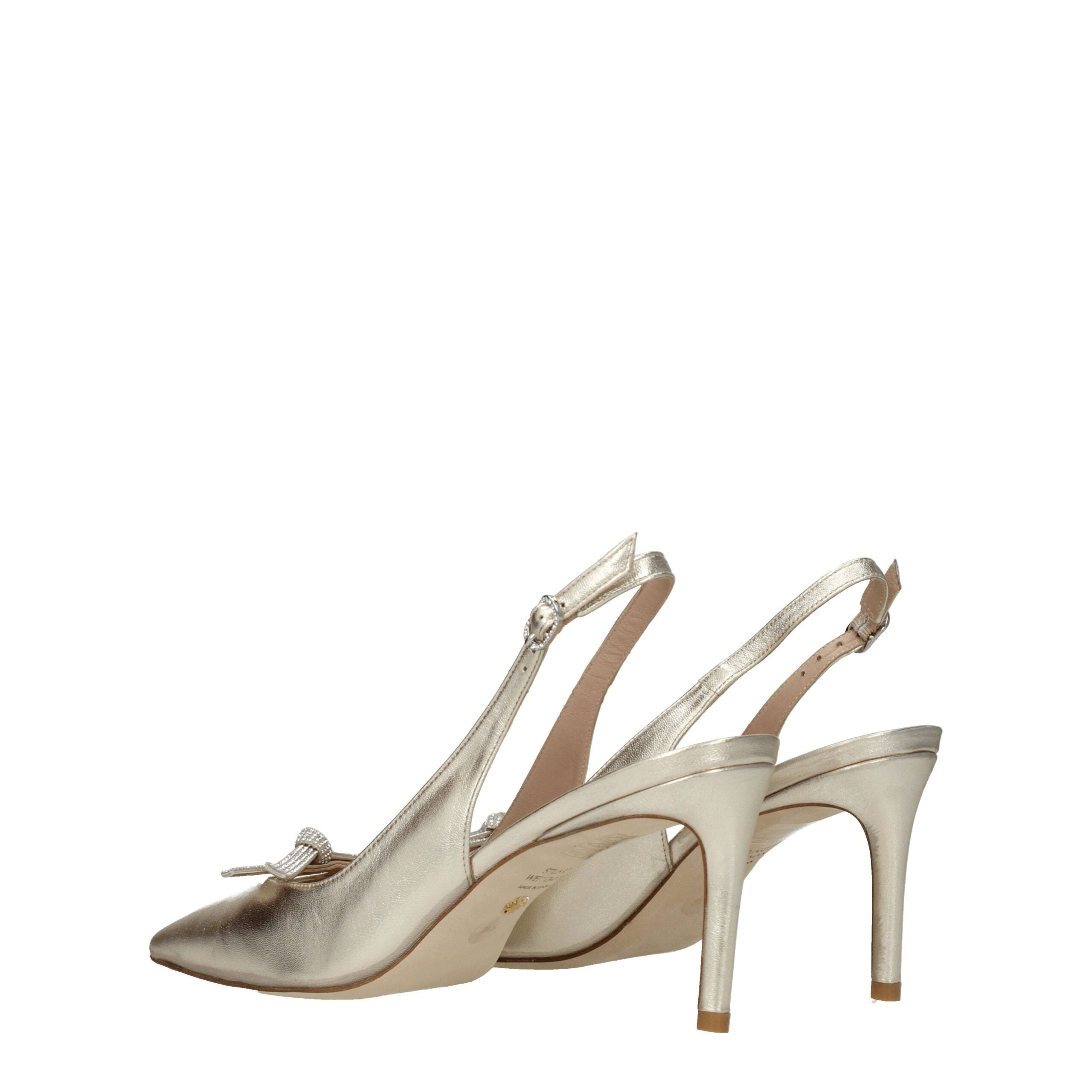 Stuart Weitzman Gold Leather Stiletto Heels Sandals