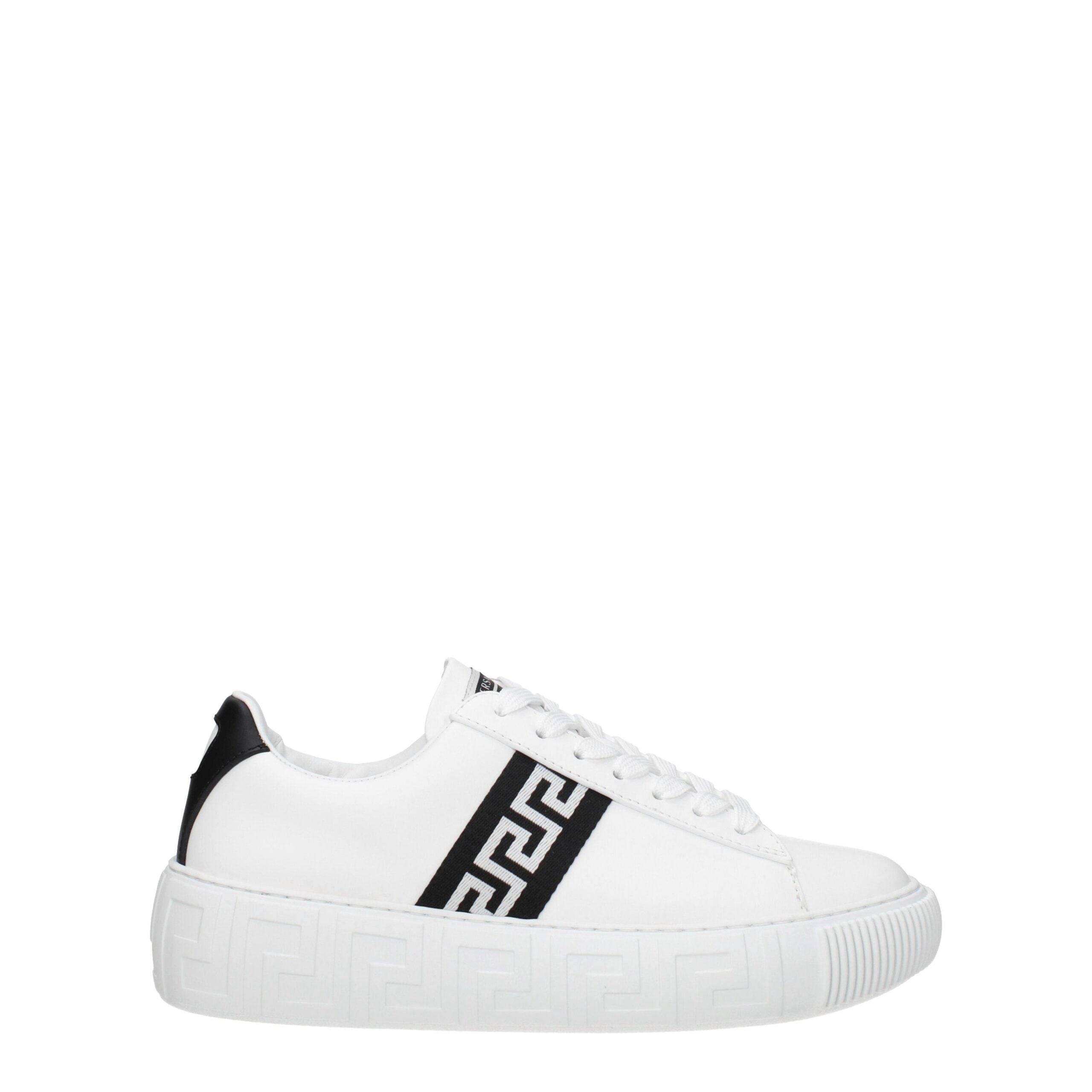 Versace White Leather Low Top Sneakers