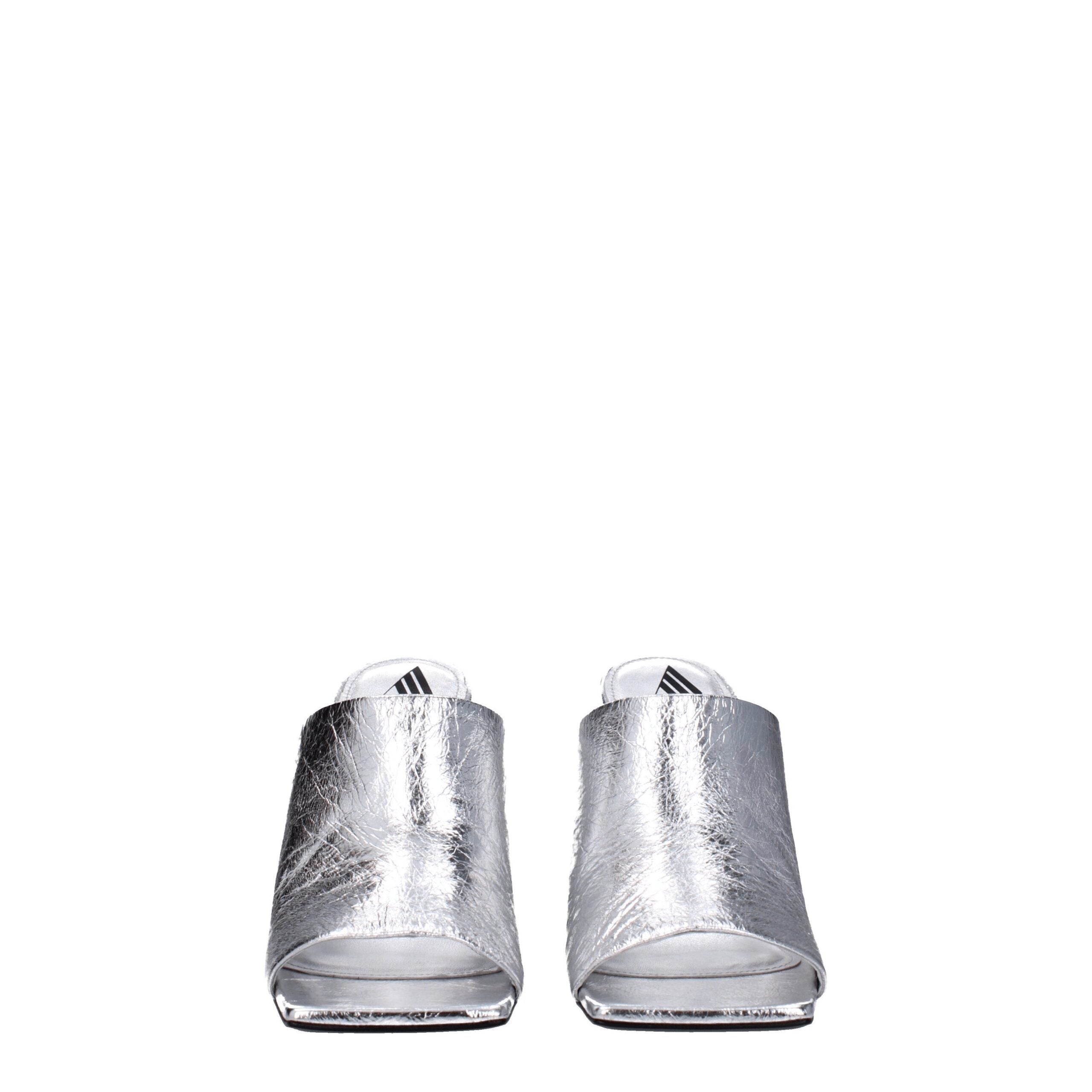 The Attico Gray Leather Platforms