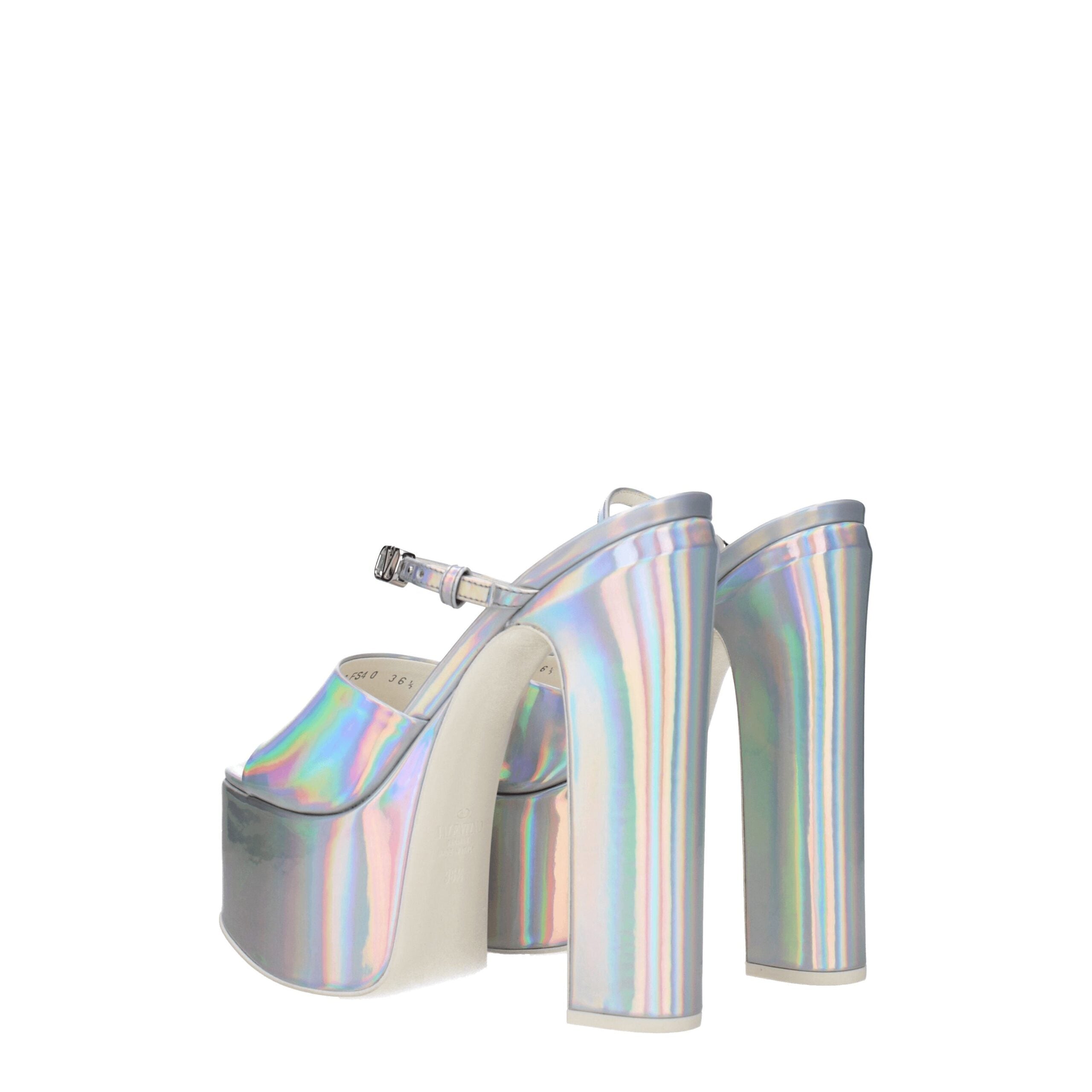 Valentino Garavani Gray Leather Platforms