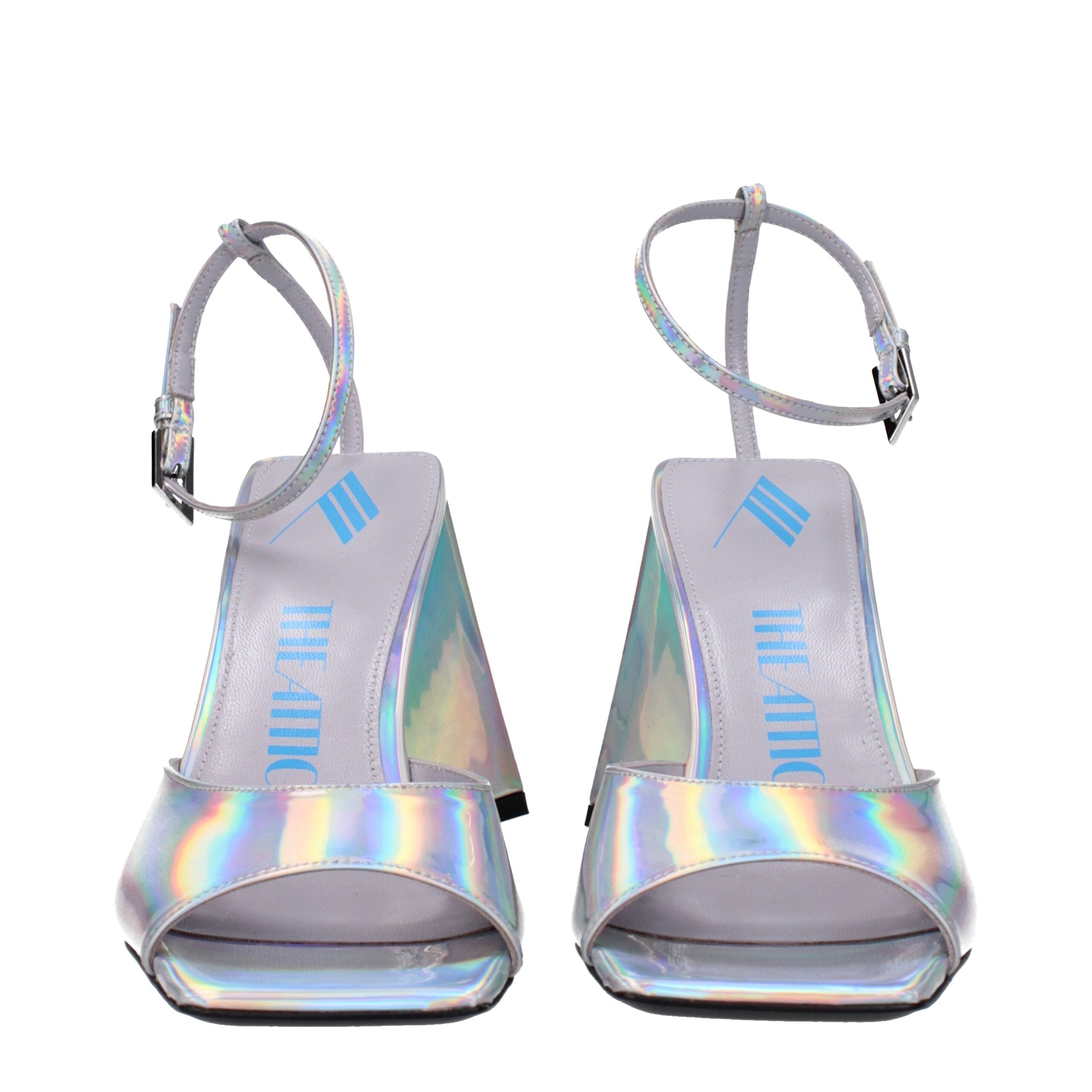 The Attico Gray Leather Platforms