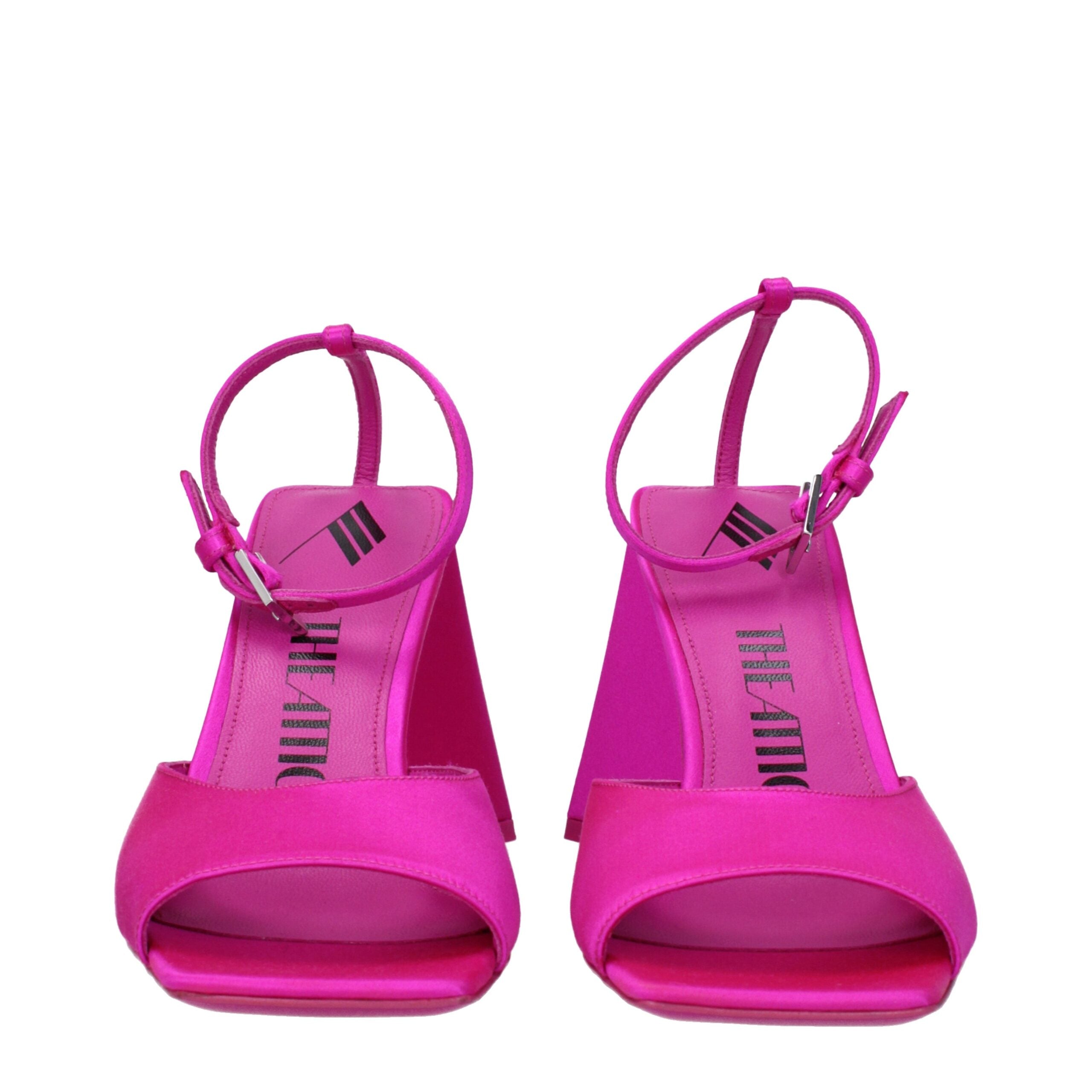 The Attico Pink Satin Stiletto Heels Sandals