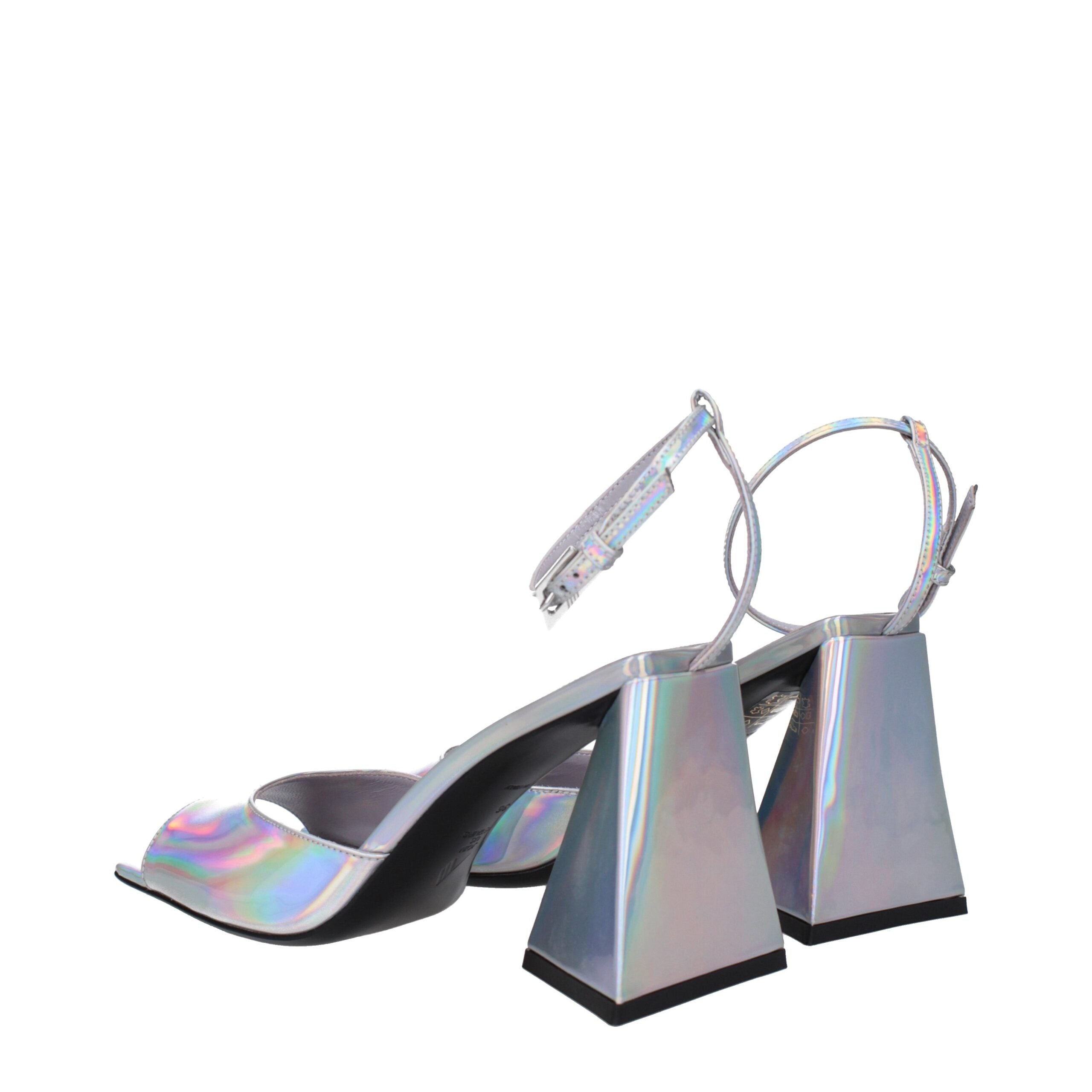 The Attico Gray Leather Platforms