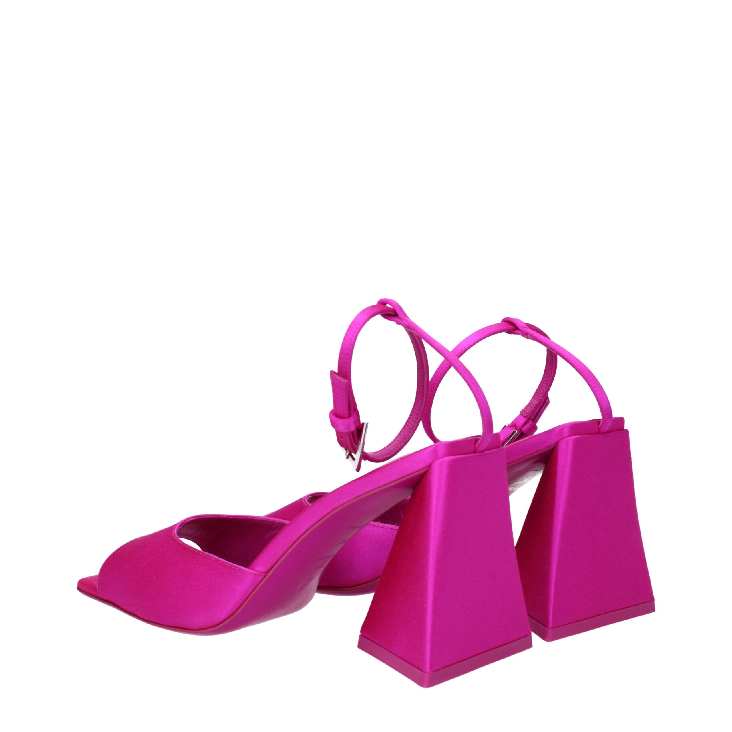 The Attico Pink Satin Stiletto Heels Sandals