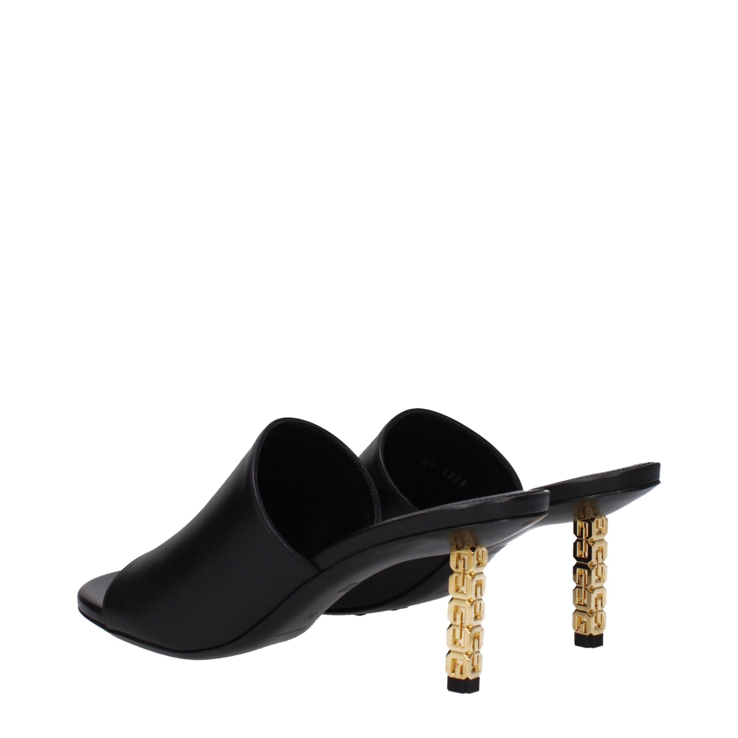 Givenchy Black Leather Stiletto Heels Sandals