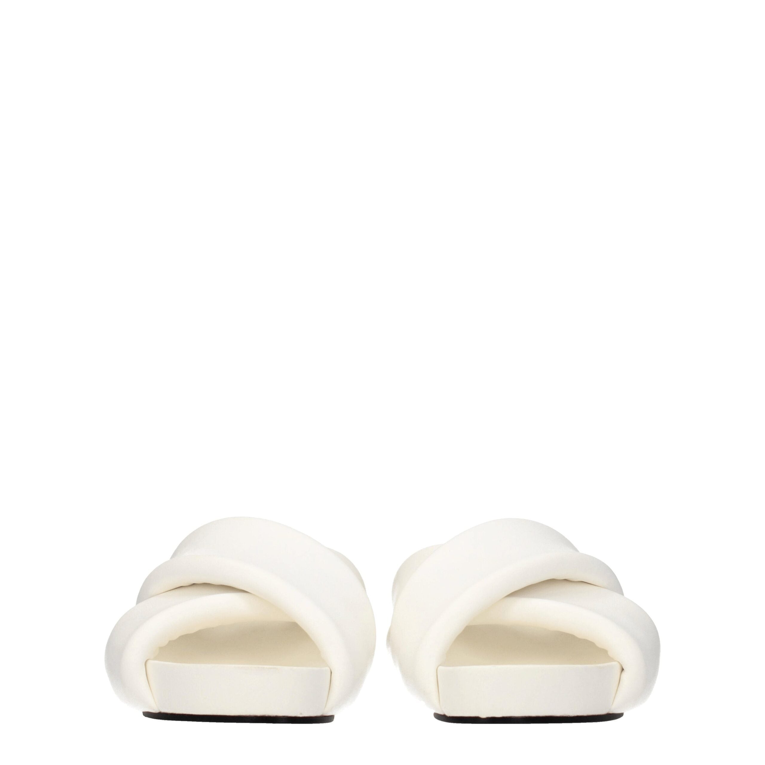 Jil Sander White Leather Slippers