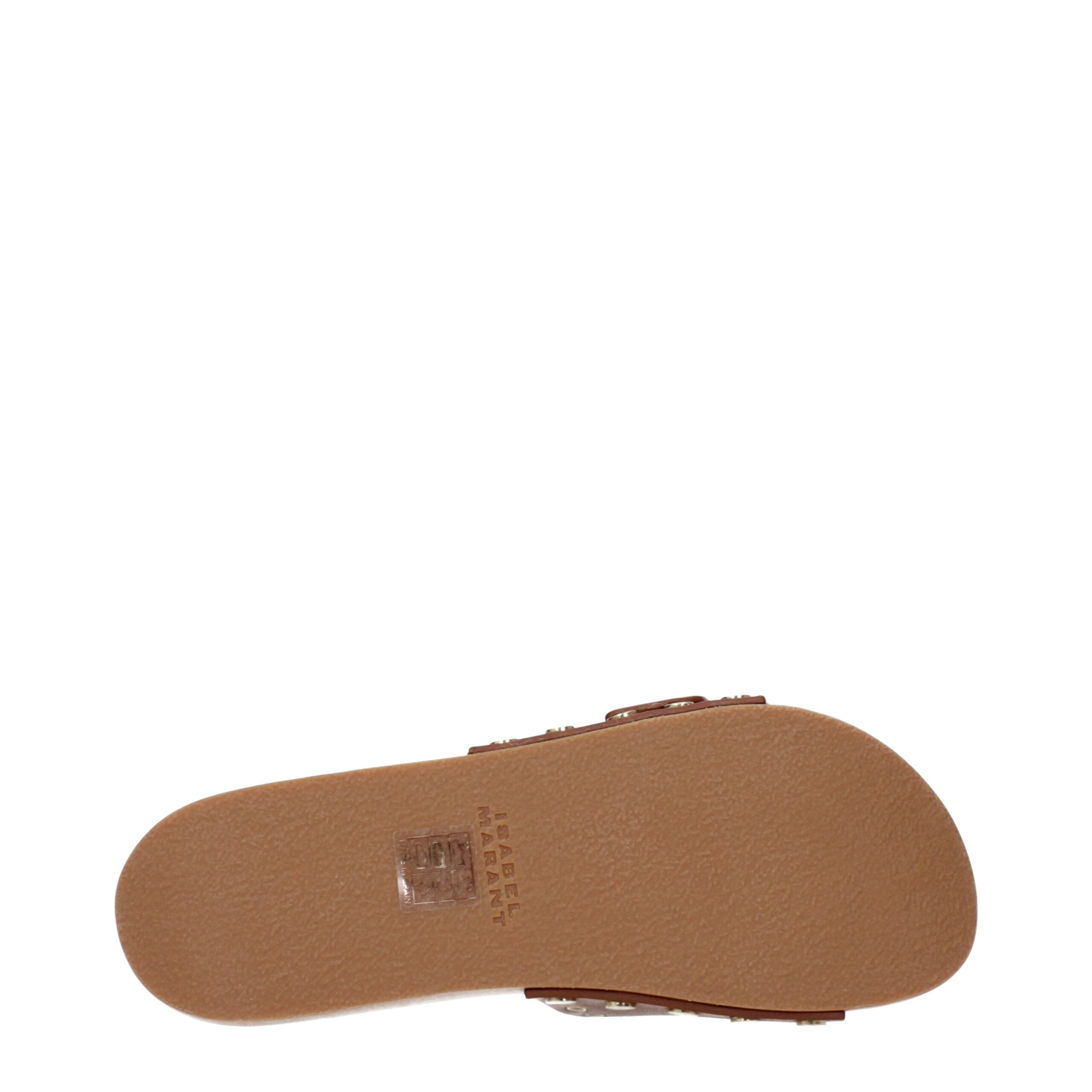 Isabel Marant Brown Leather Slippers