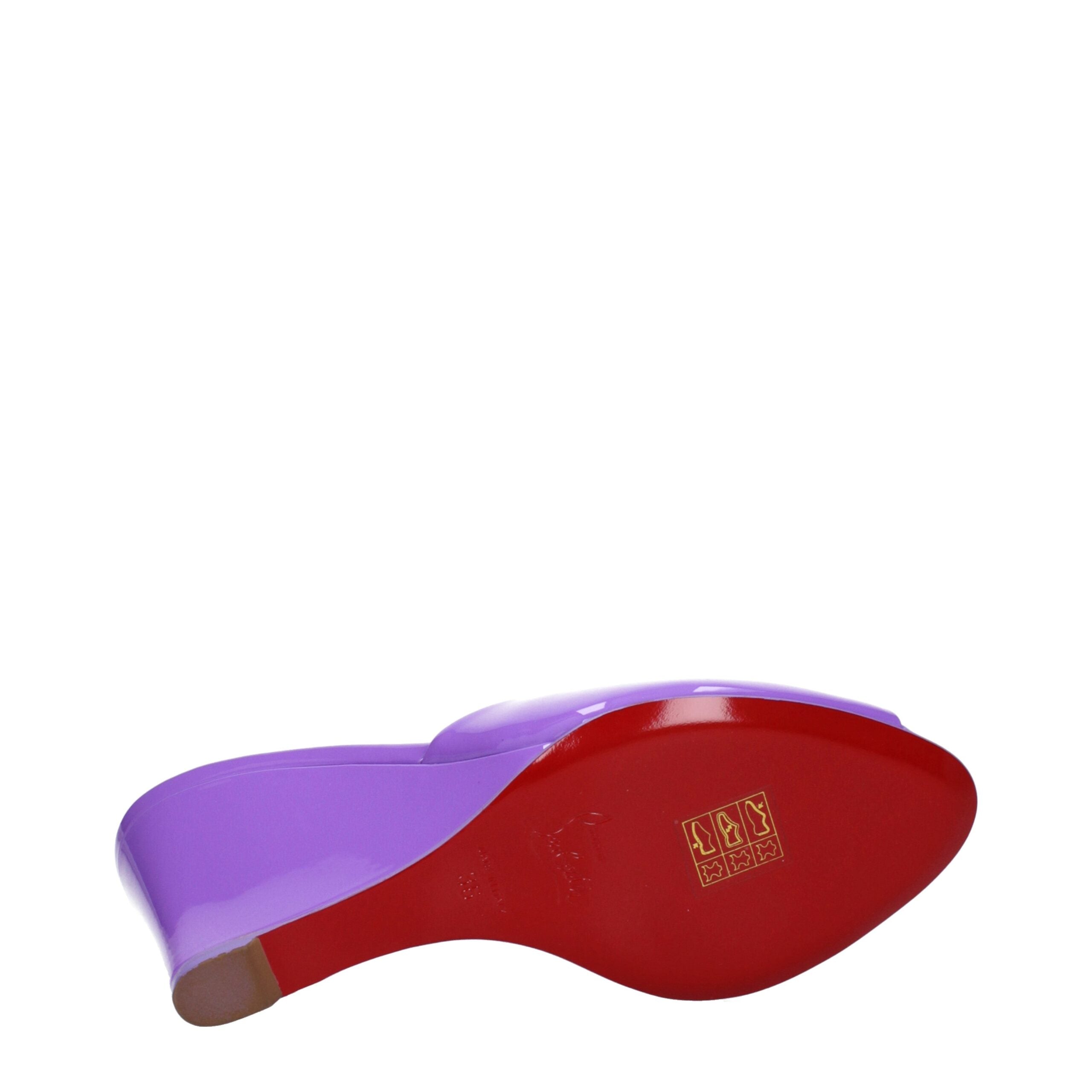 Christian Louboutin Purple Leather Wedge Sandals