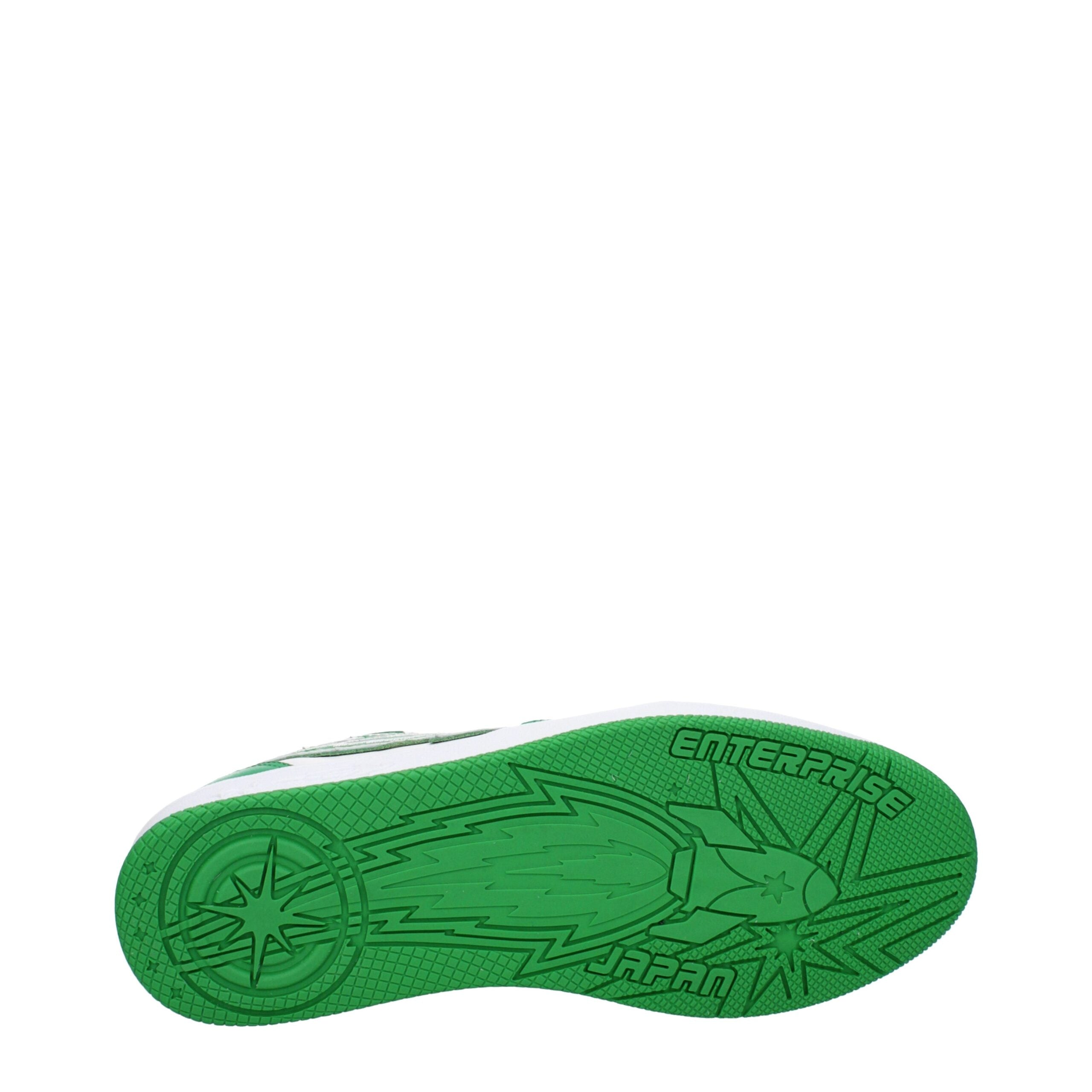 Enterprise Japan Green Leather Low Top Sneakers