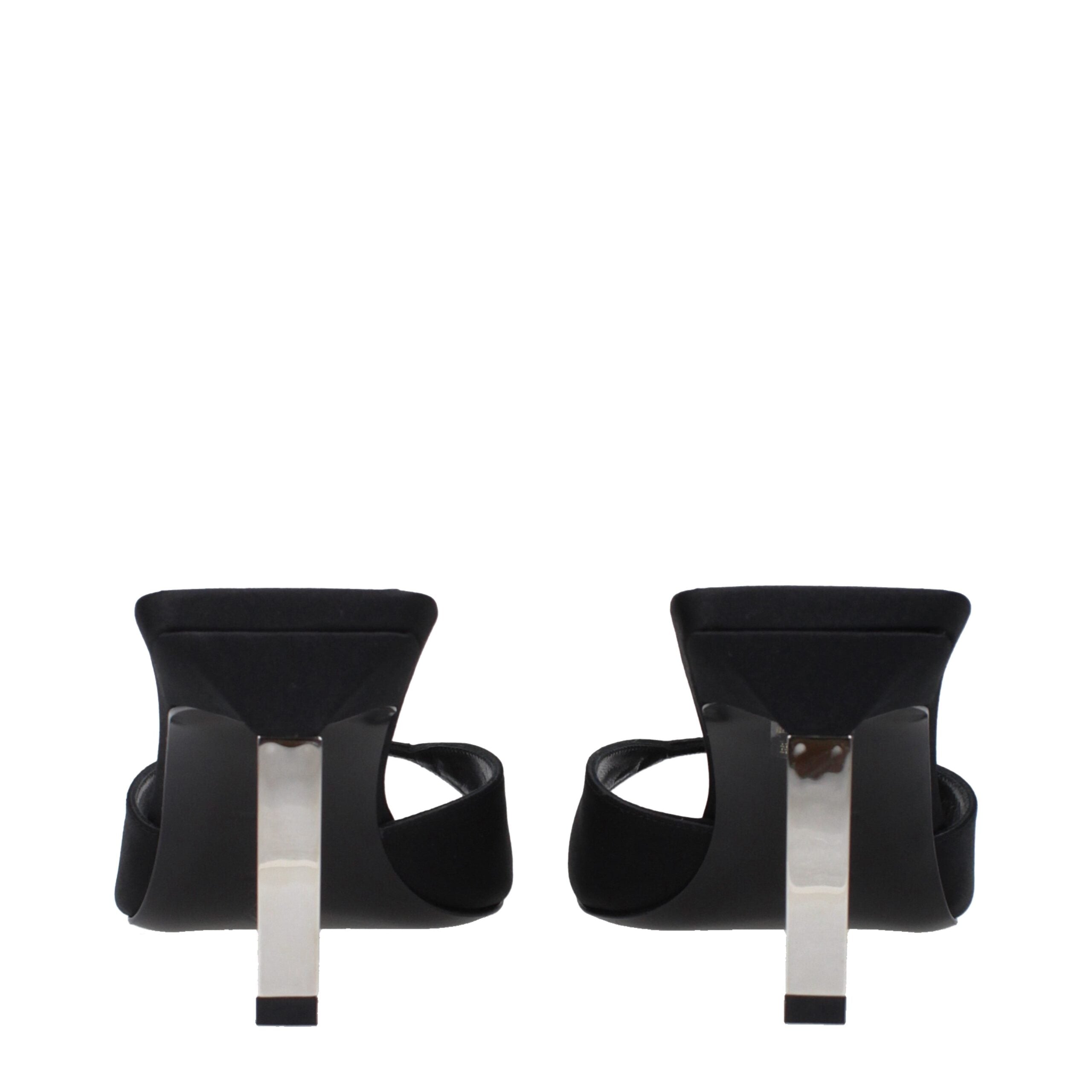 The Attico Black Satin Stiletto Heels Sandals