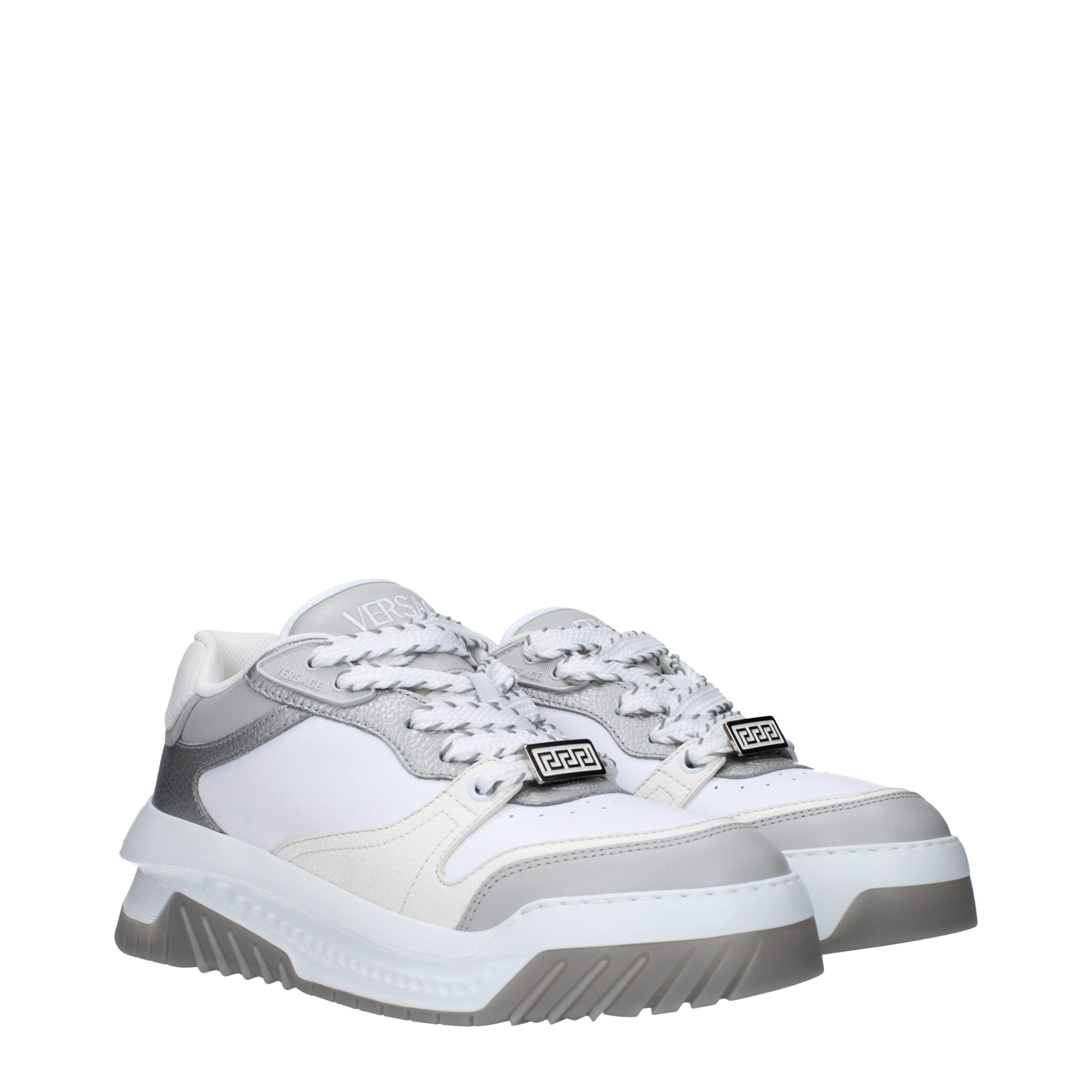 Versace White Leather Chunky Sneakers