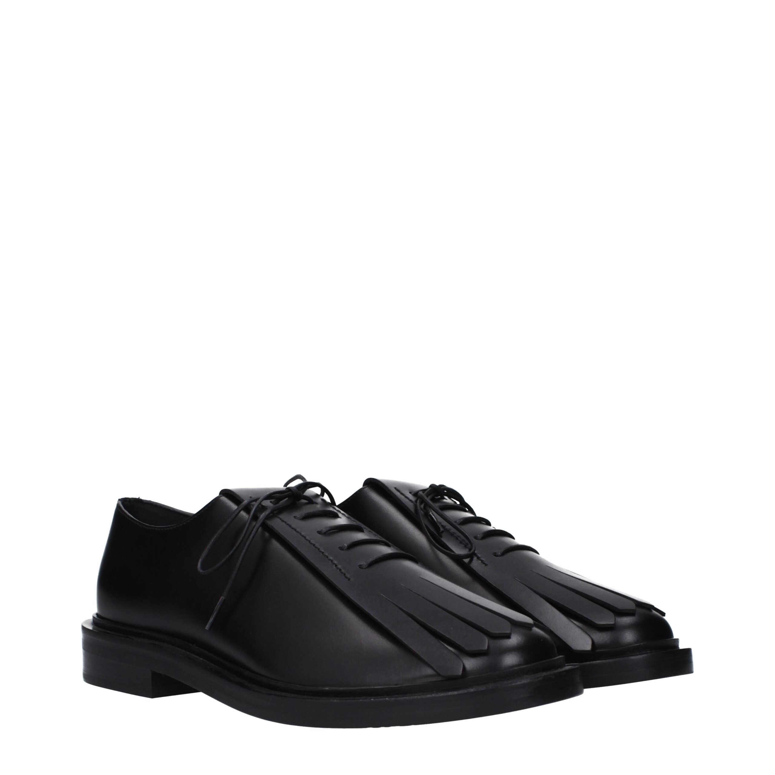 Max Mara Black Leather Oxfords And Derbies