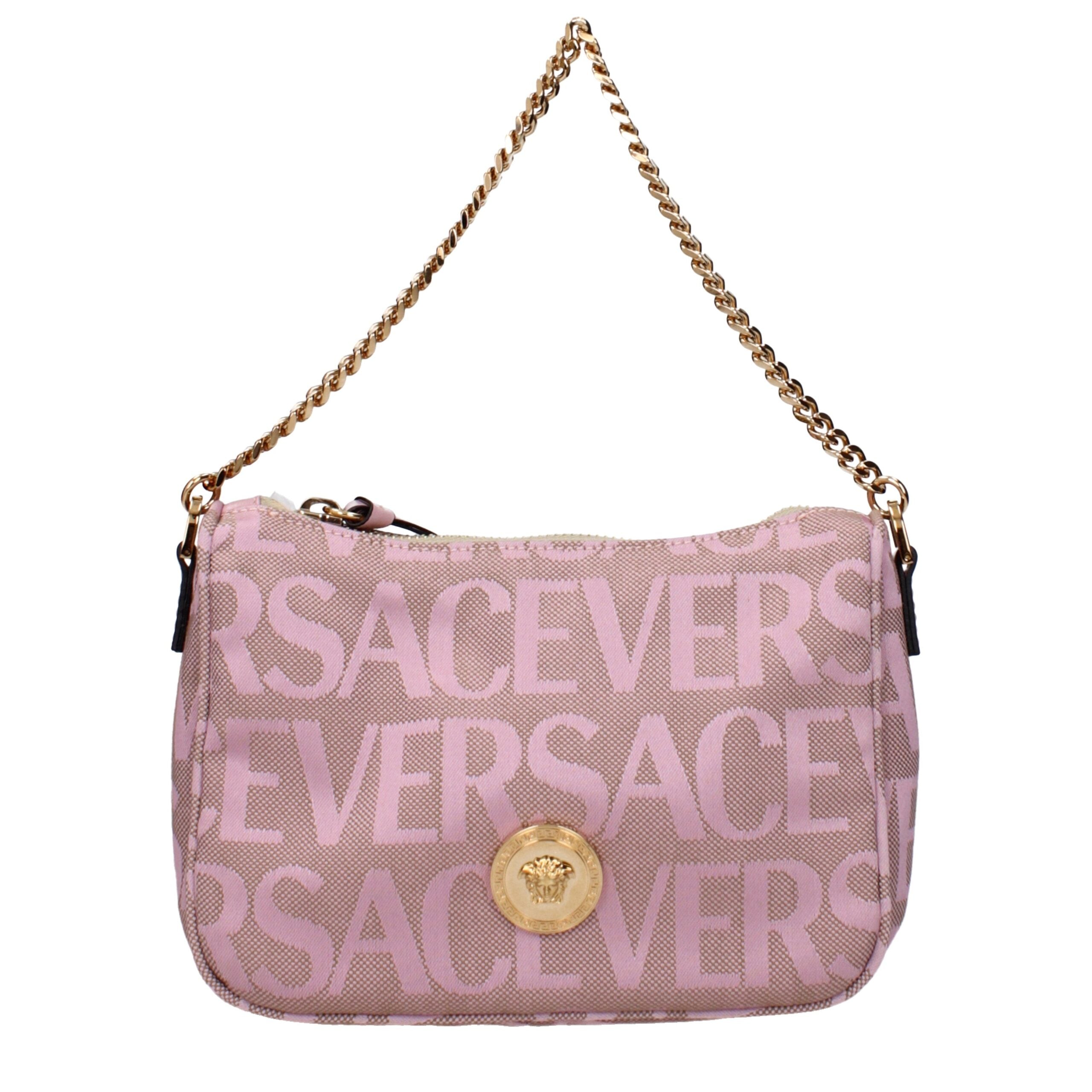 Versace Pink Fabric Handbag
