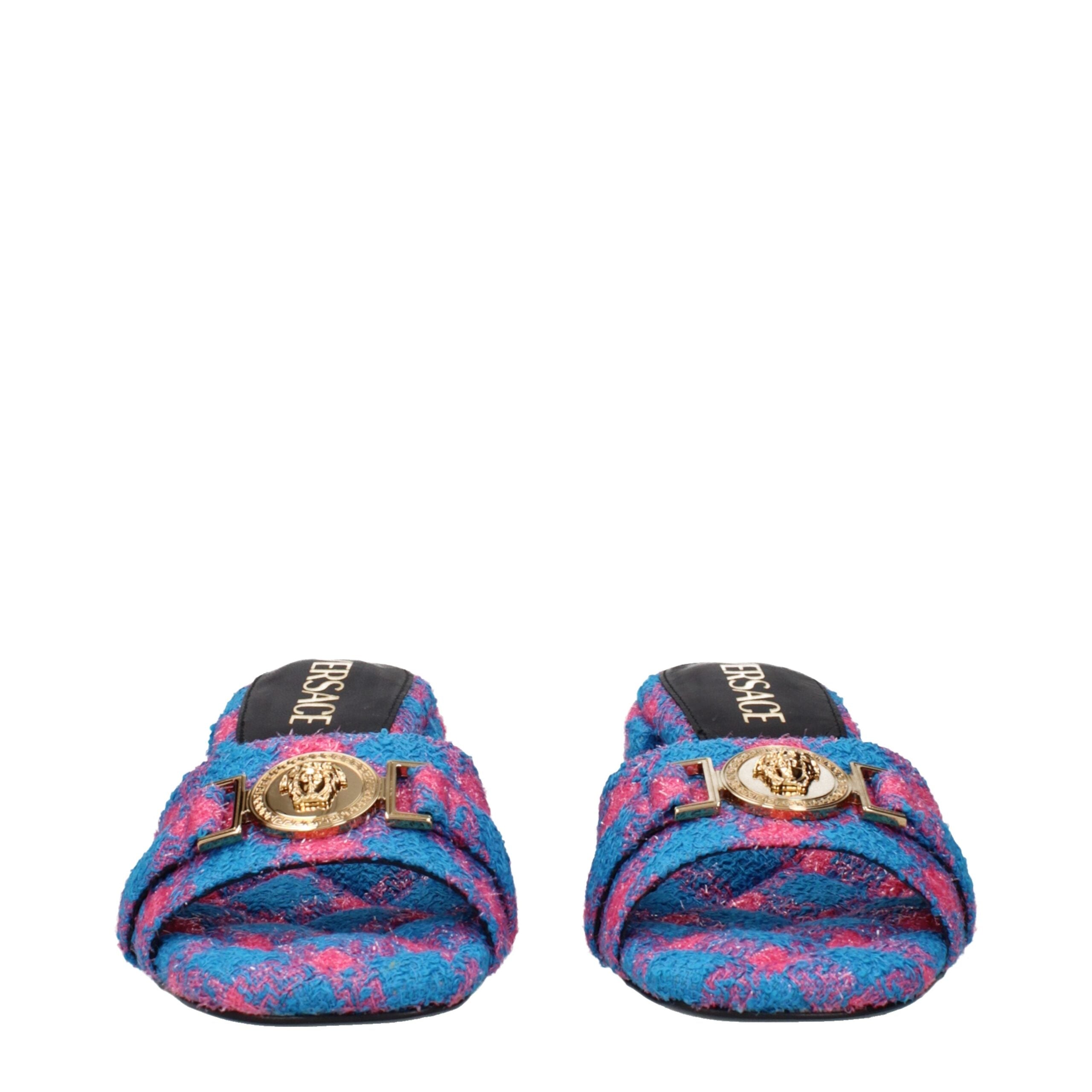 Versace Blue Fabric Platforms