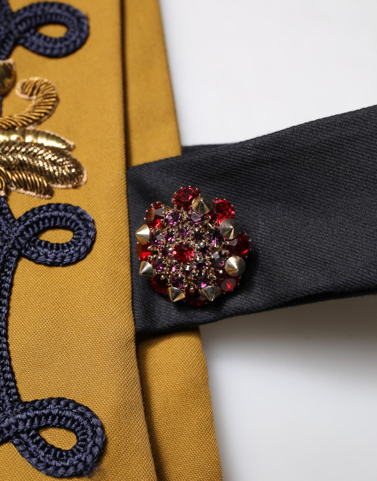 Dolce & Gabbana Yellow Crystal Cross Runway Vest Jacket Top