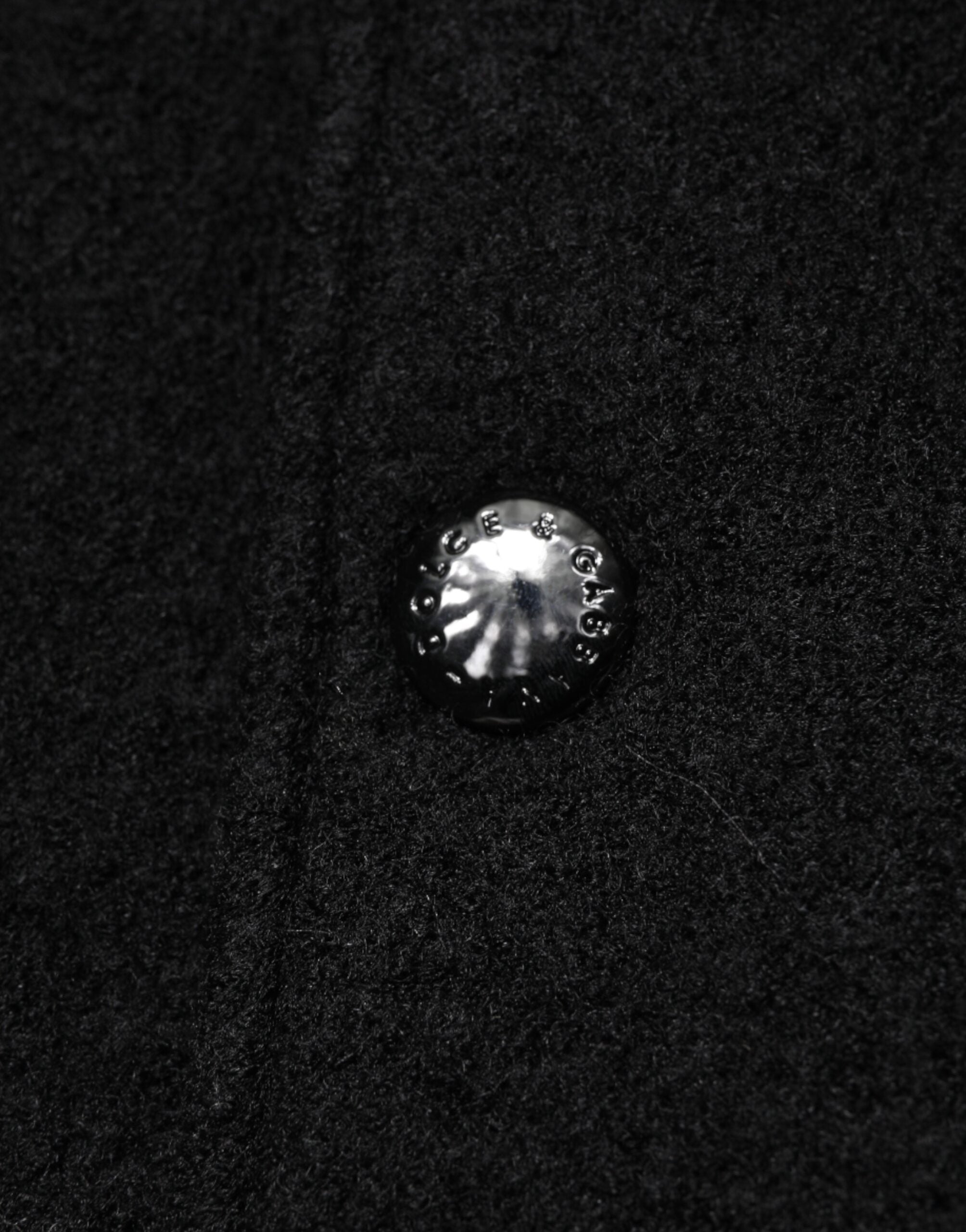 Dolce & Gabbana Black Wool Logo Plaque Bomber Jacket