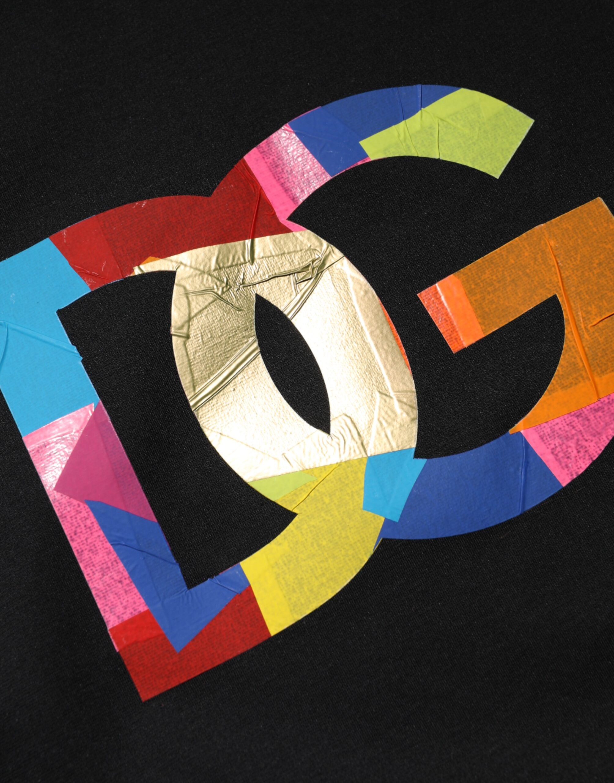 Dolce & Gabbana Black DG Logo Print Cotton Crew Neck T-shirt