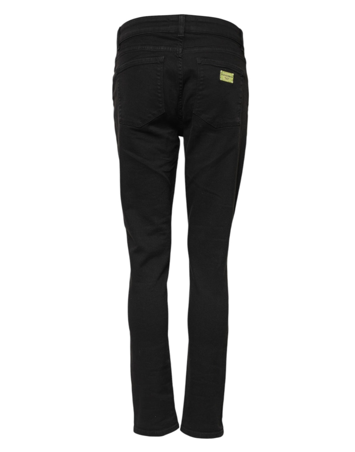 Dolce & Gabbana Black Cotton Skinny Mid Waist Denim Jeans
