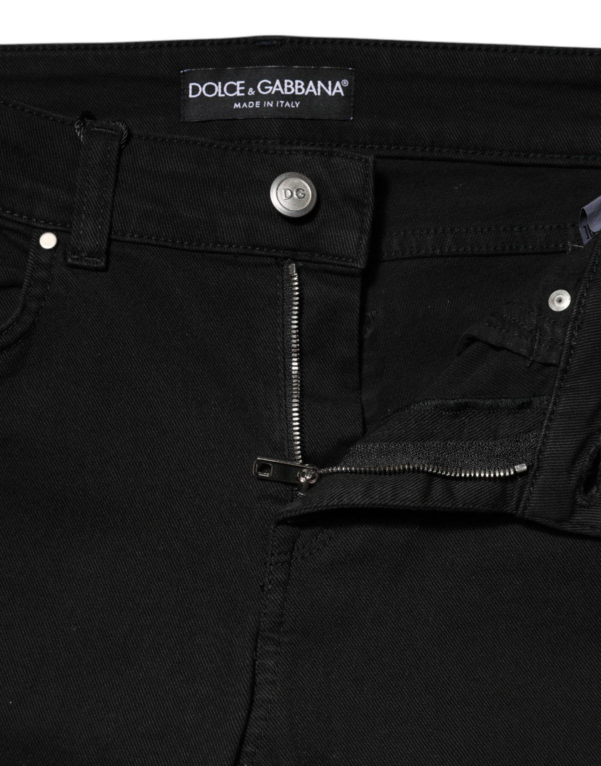 Dolce & Gabbana Black Cotton Skinny Mid Waist Denim Jeans