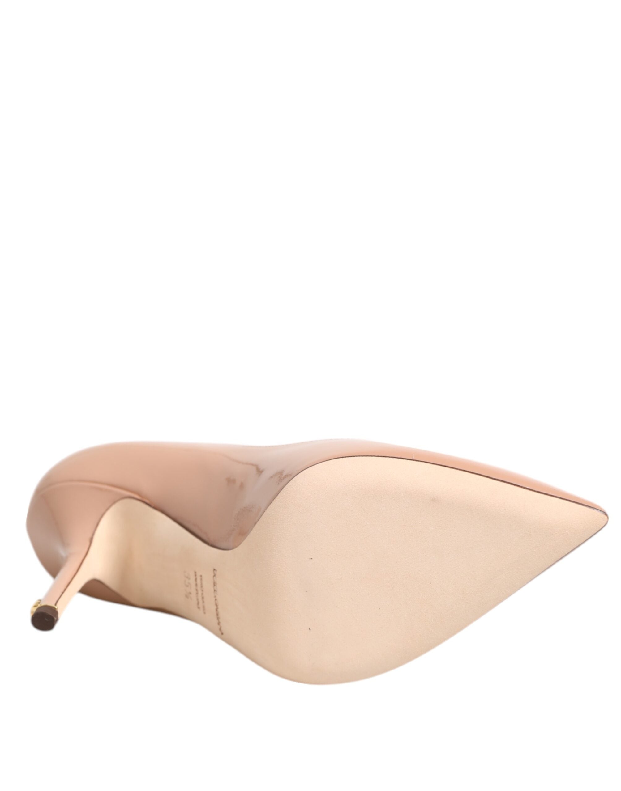 Dolce & Gabbana Beige Patent Leather Stiletto Heel Pump Shoes