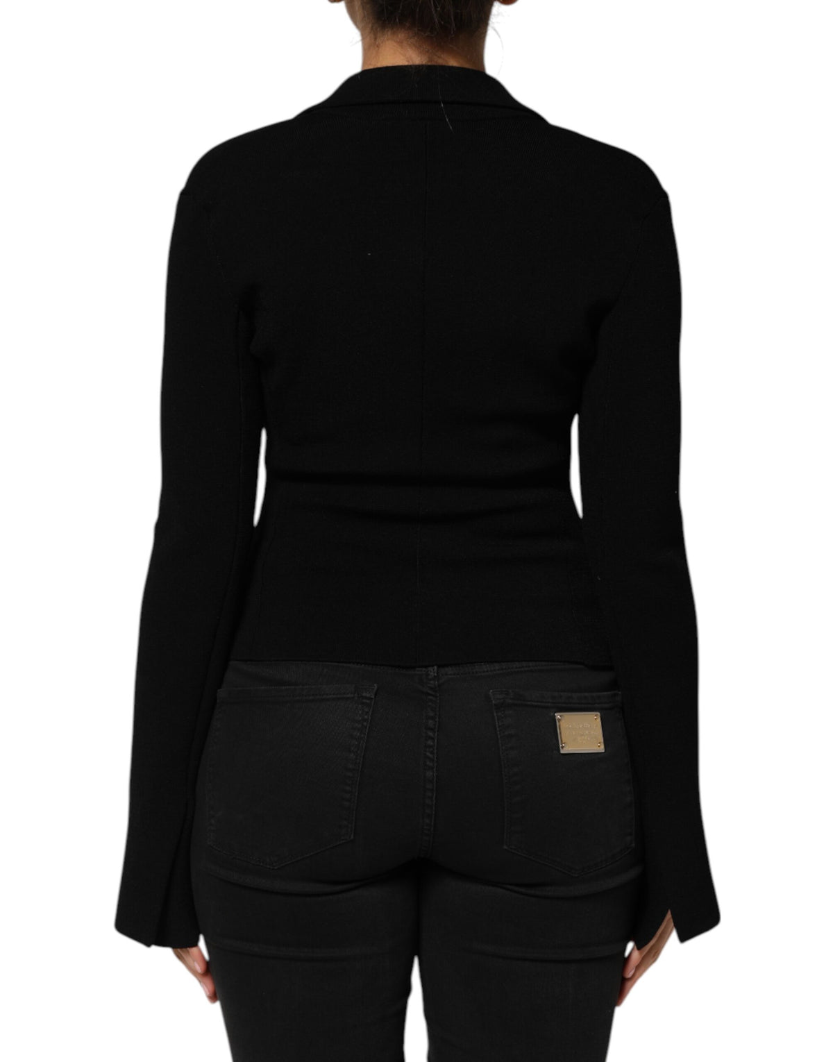 Dolce & Gabbana Black Viscose Single Breasted Blazer Jacket