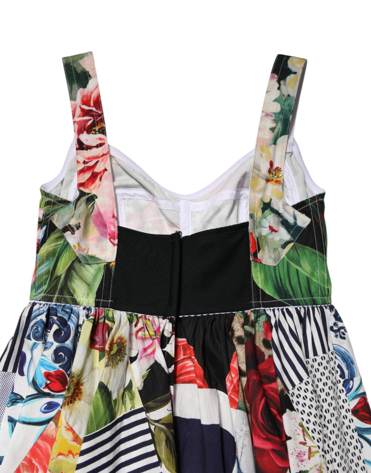 Dolce & Gabbana Multicolor Patchwork Cotton AlineMini Dress