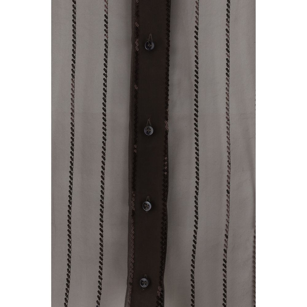 Brunello Cucinelli Brown Silk Blouse