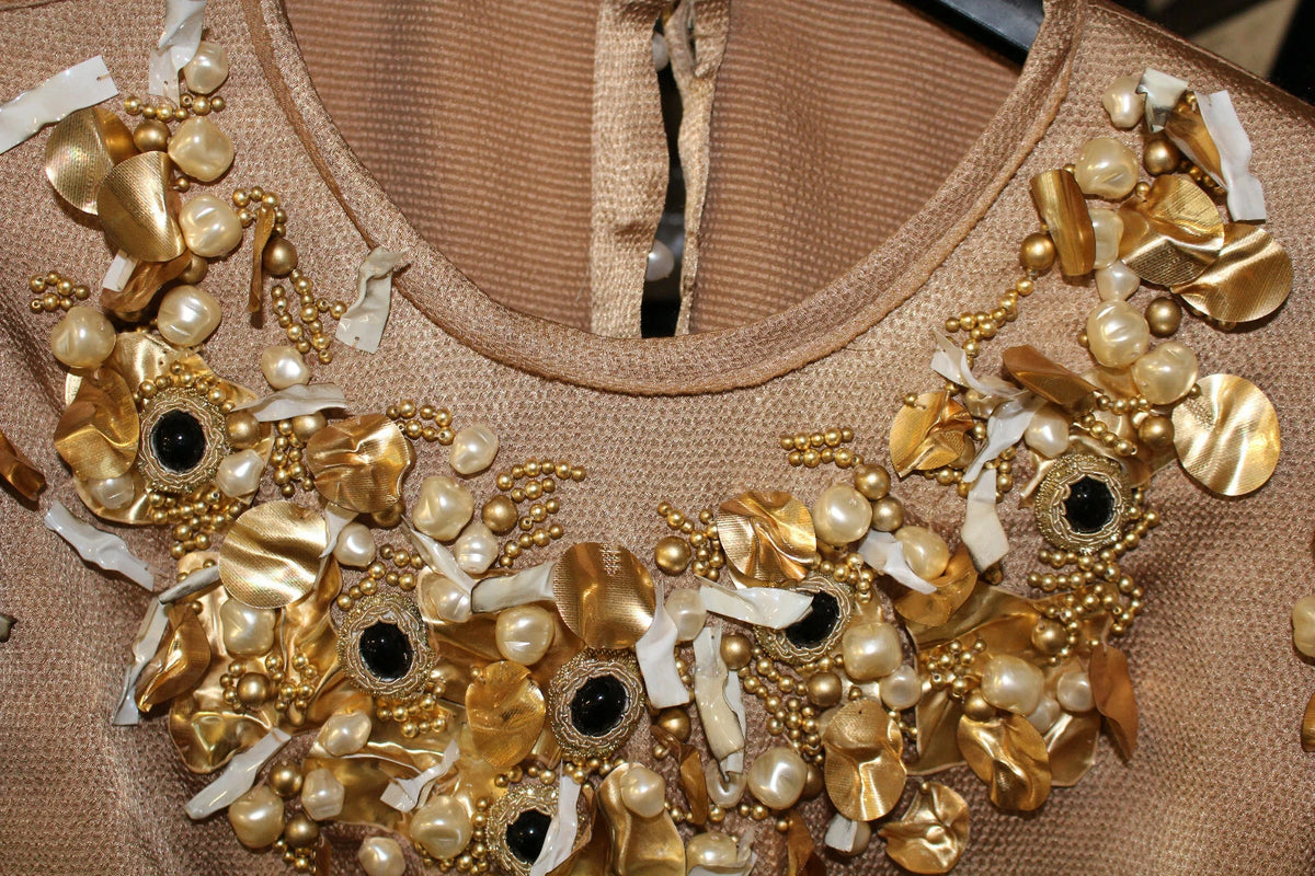 Dolce & Gabbana Gold SPECIAL Piece Runway Crystal Blouse