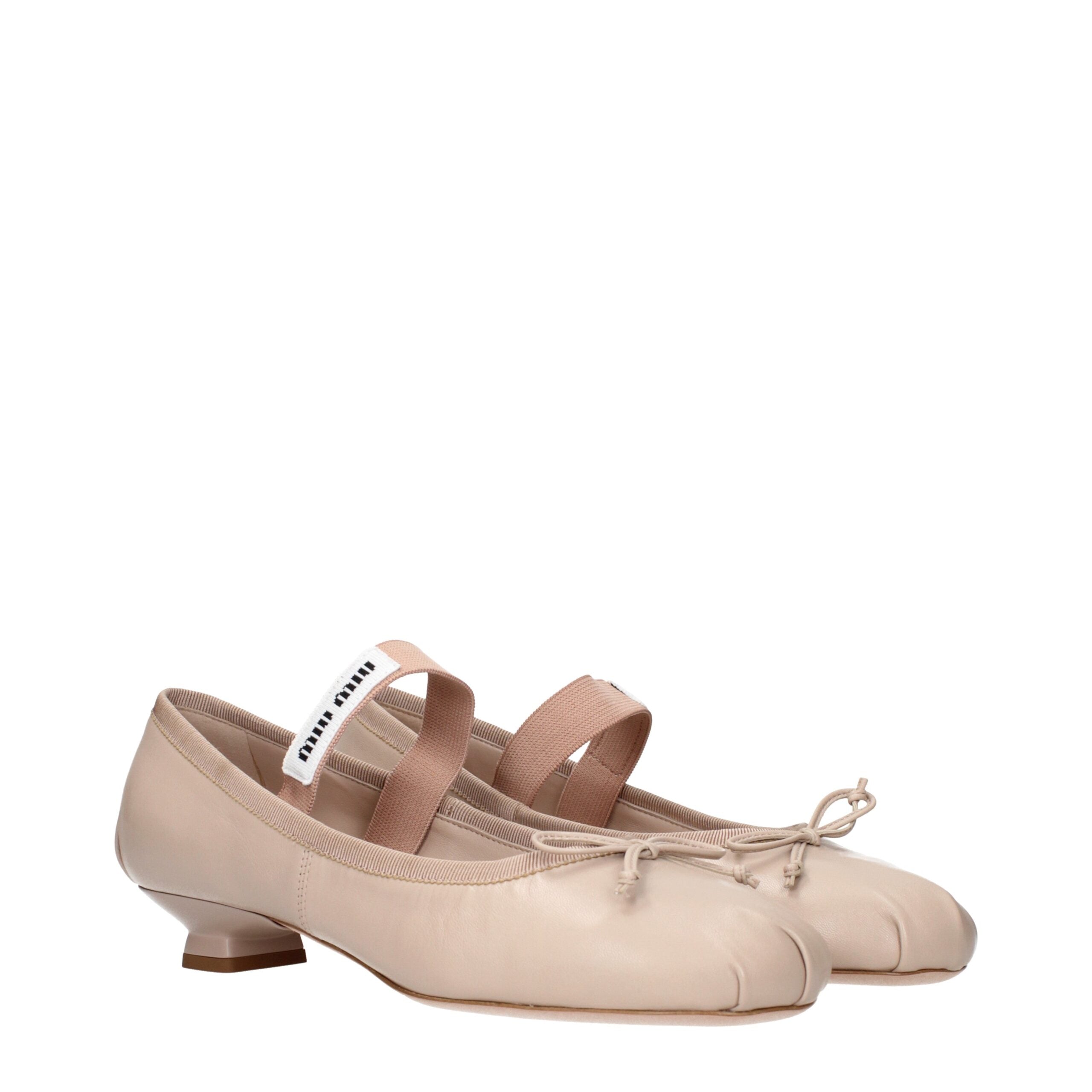 Miu Miu Pink Leather Ballet Flats