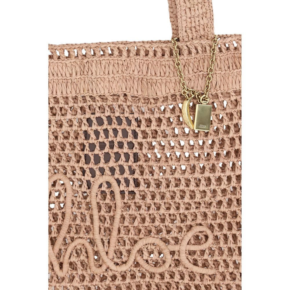 Chloé Brown Raffia Shoulder Bag