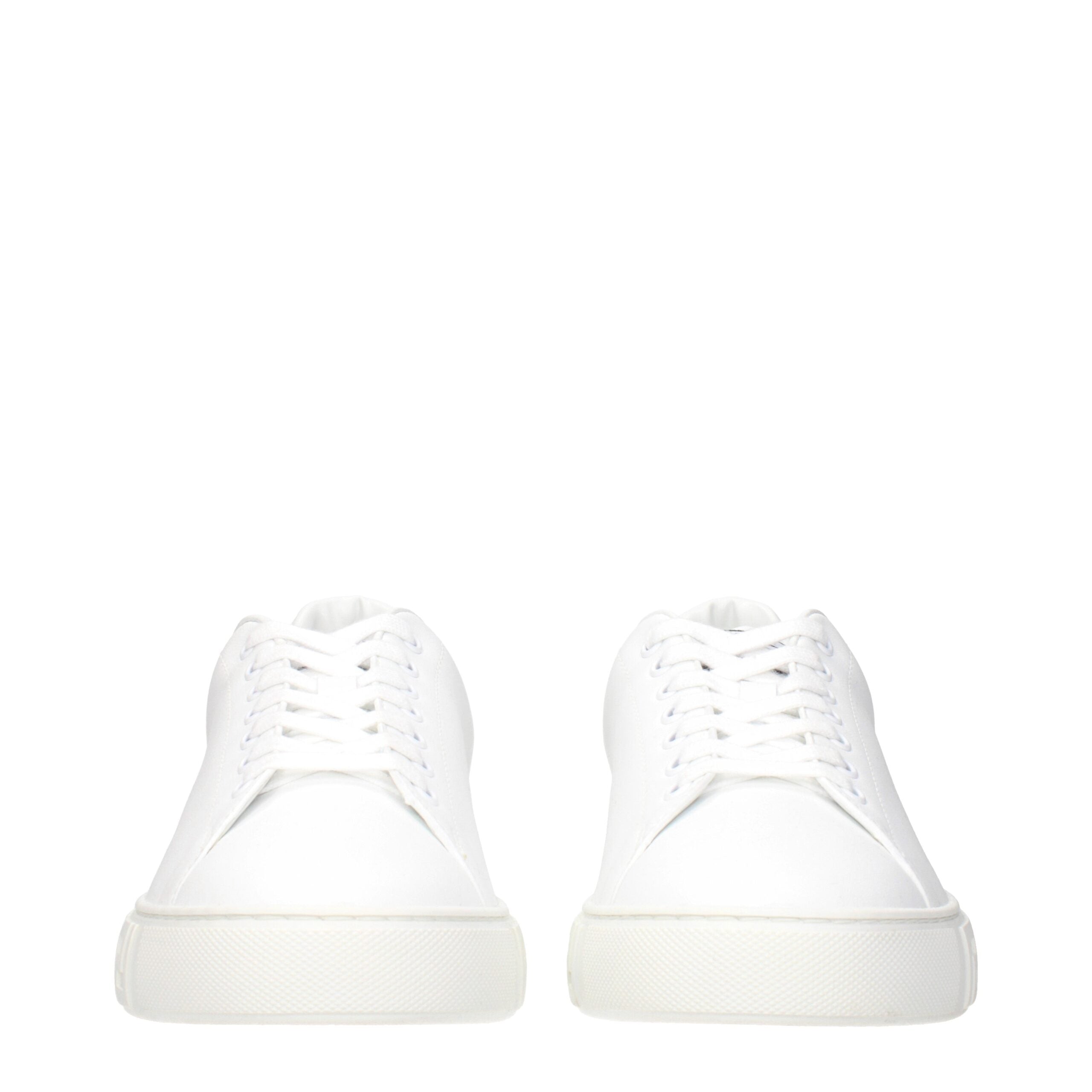 Versace White Leather Low Top Sneakers