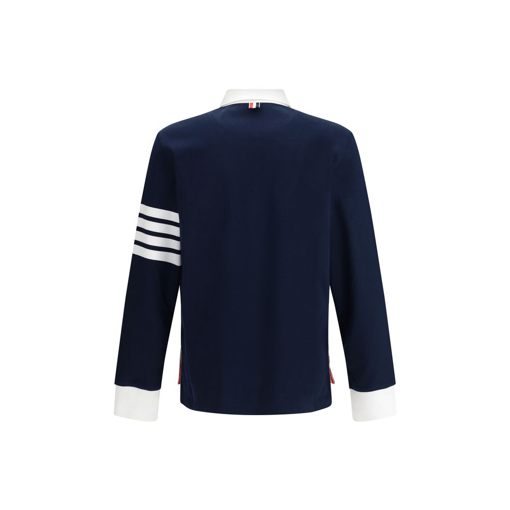 Thom Browne Cotton Polo shirt with white collar and cuffs