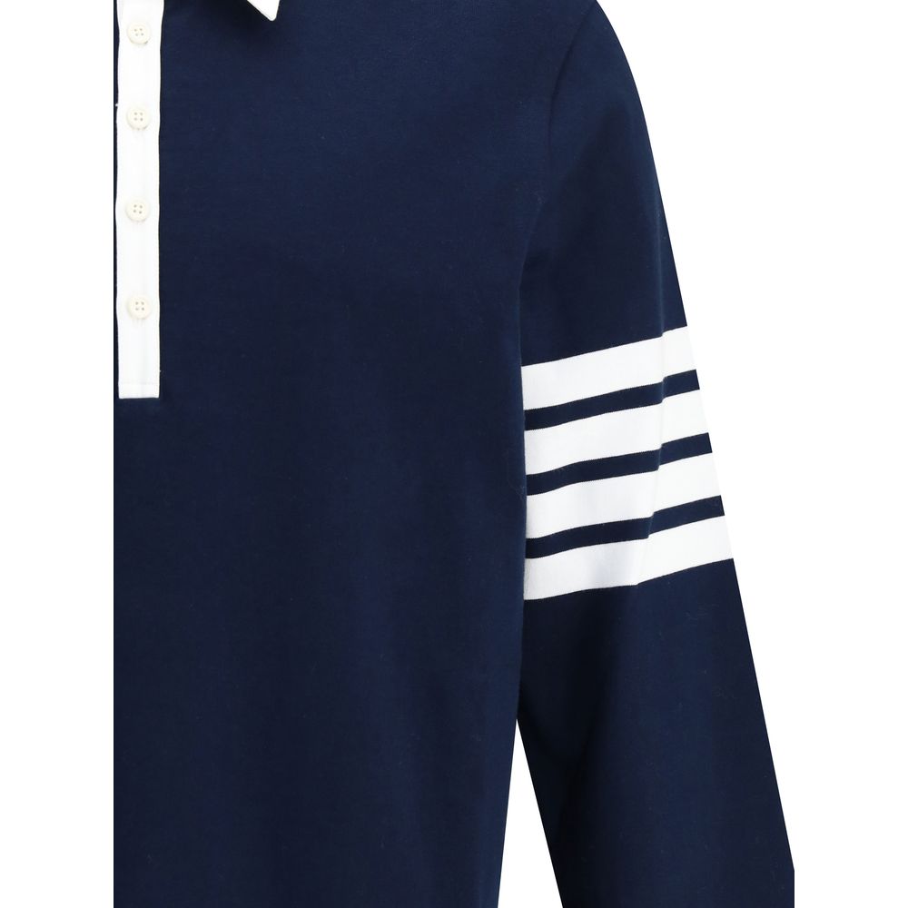Thom Browne Cotton Polo shirt with white collar and cuffs