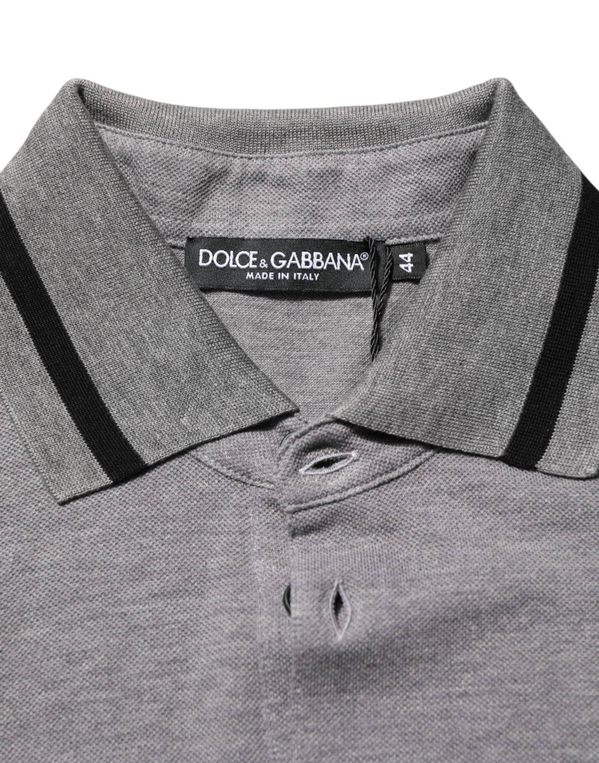 Dolce & Gabbana Gray Logo Embroidery Collared Polo T-shirt
