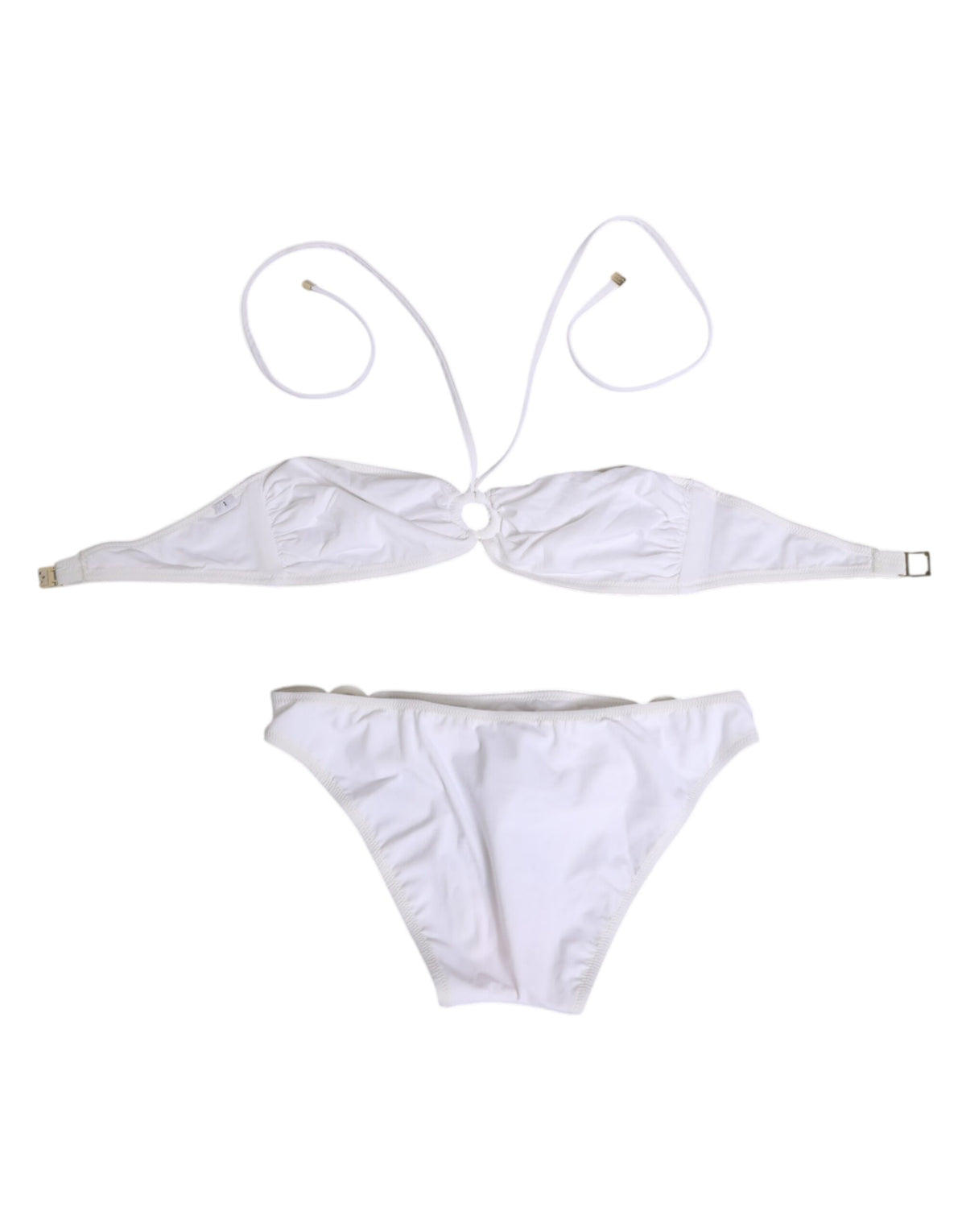 Dolce & Gabbana White Logo Swimsuit 2 Piece Top Bottom Swimwear