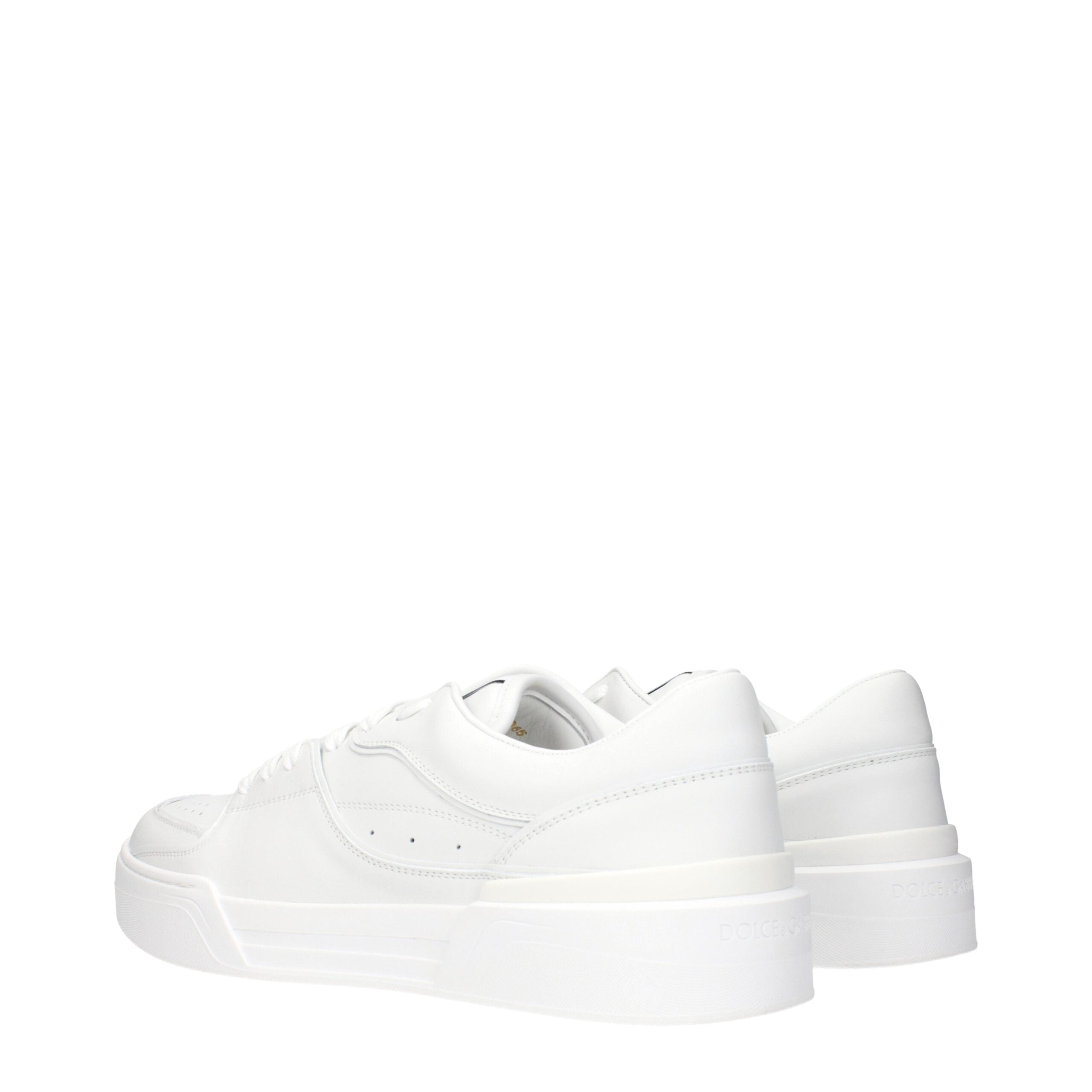 Dolce & Gabbana White Leather Low Top Sneakers