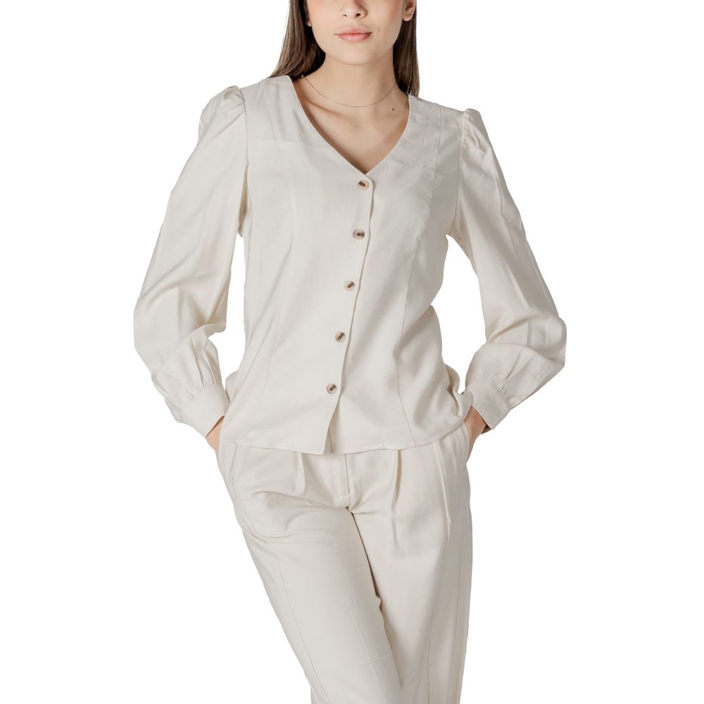 Vila Clothes Beige Viscose Top