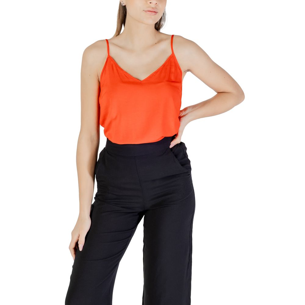 Vero Moda Red Viscose Tank Tops