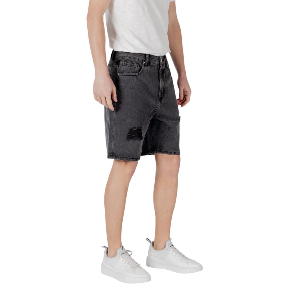 Gianni Lupo Black Cotton Bermuda