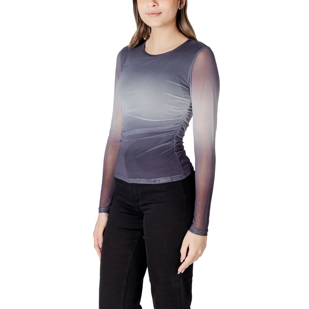 ICHI Gray Polyester Long Sleeve T-Shirt